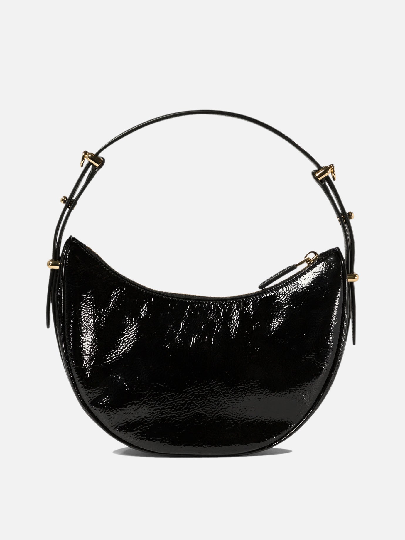 "Prada Arqué" naplak patent leather shoulder bag