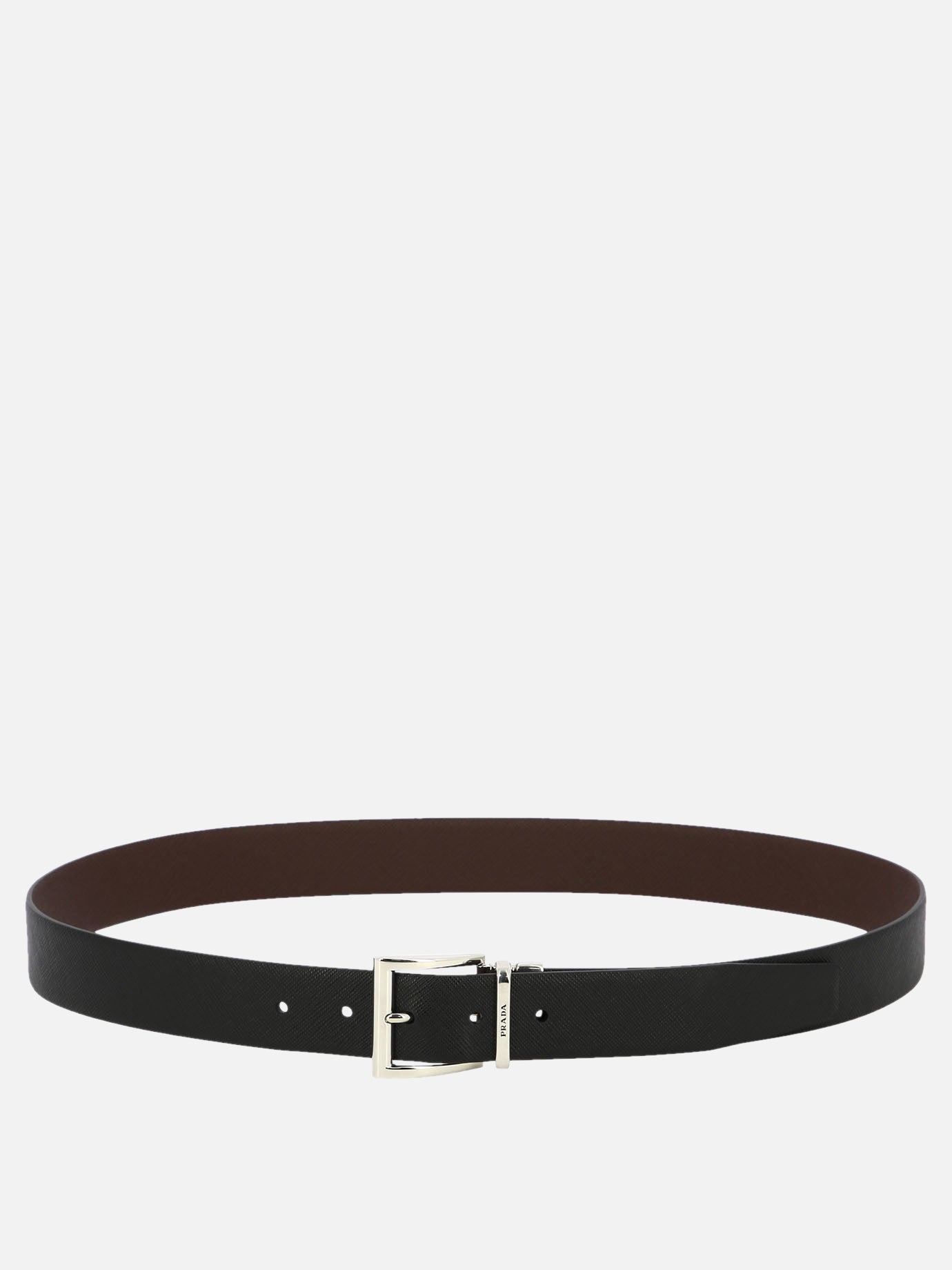 Reversible belt in Saffiano leather