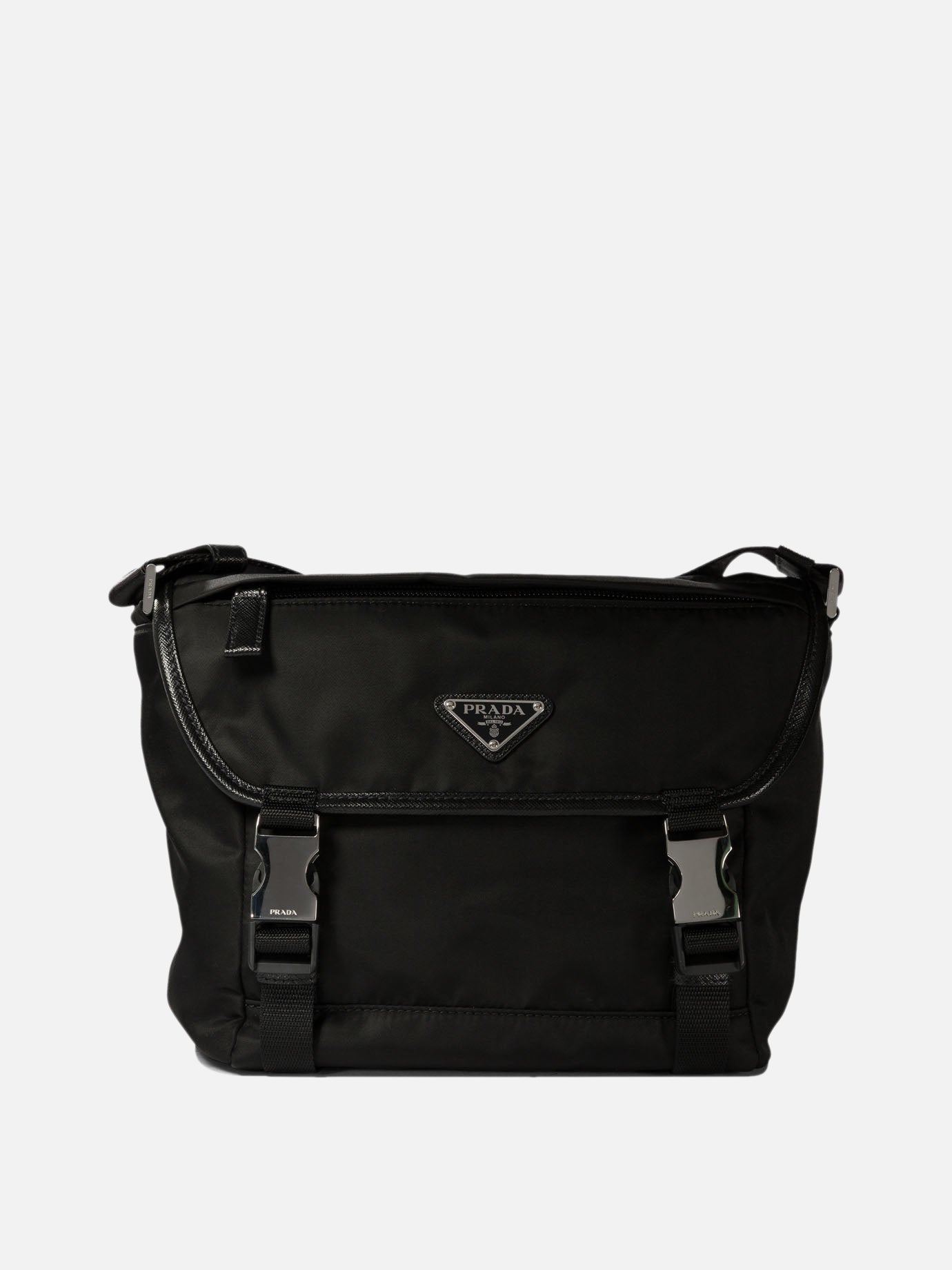 Prada Re-Nylon and Saffiano crossbody bag Black