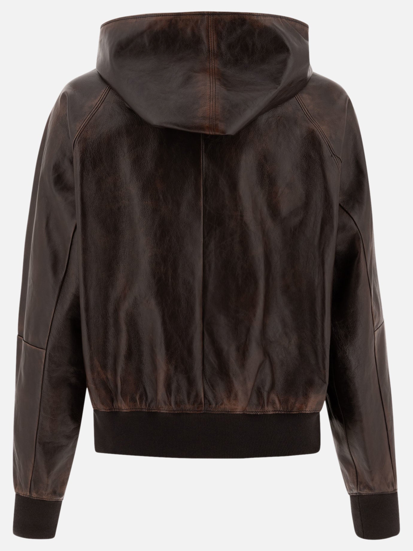 Prada Hoodie style leather jacket 19575208_38 Brown thumbnail_2