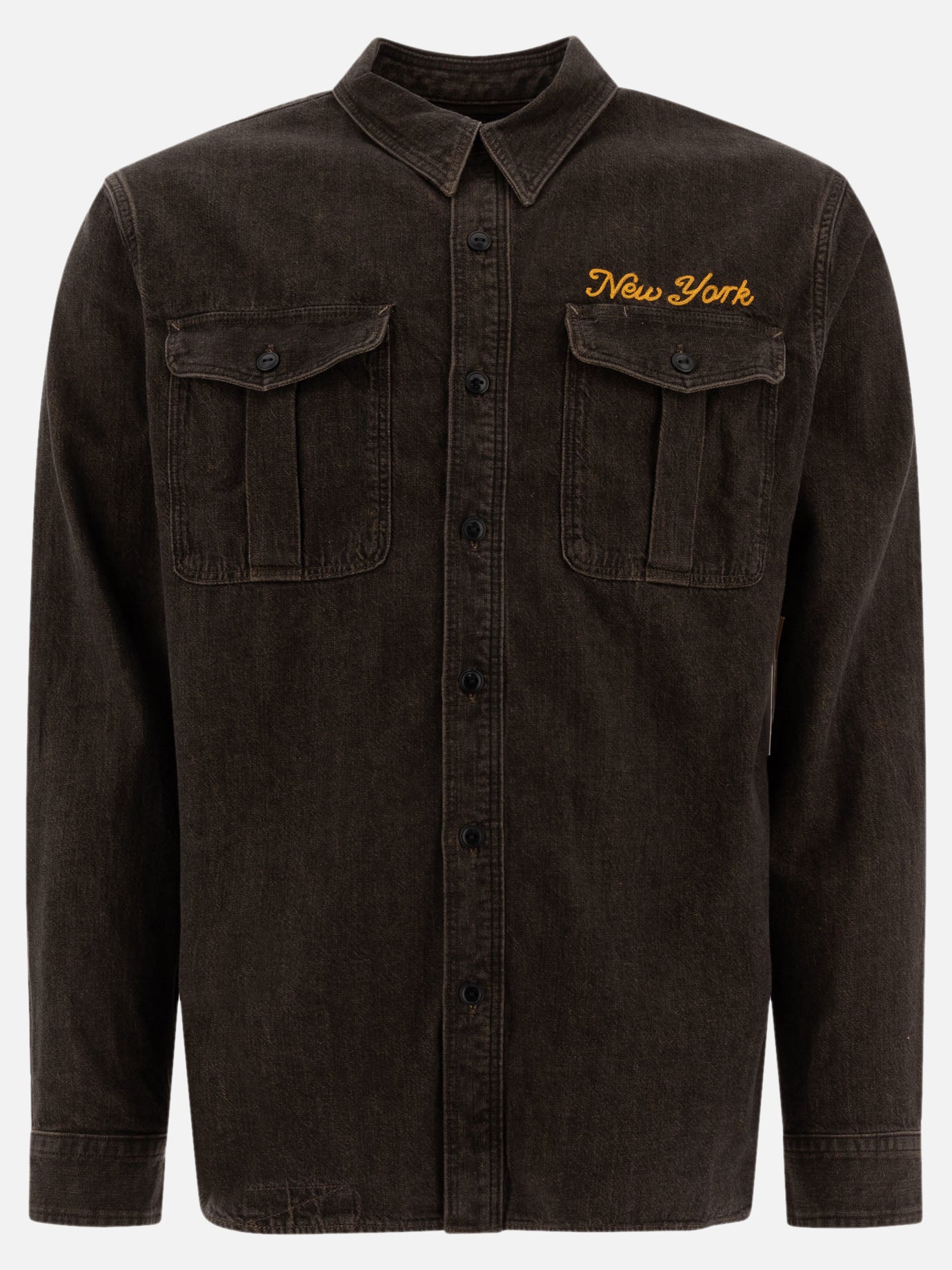 RRL by Ralph Lauren Embroidered denim shirt 16079939_S Black thumbnail_1