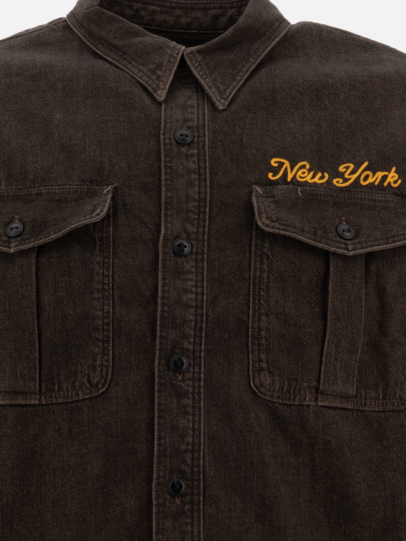 RRL by Ralph Lauren Embroidered denim shirt 16079939_S Black thumbnail_3