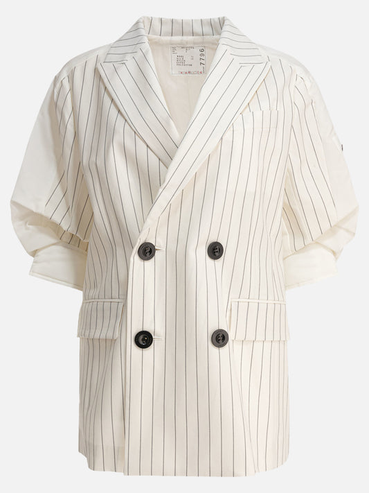 Sacai Balzer double-breasted wool and silk 10040041_2 White 1