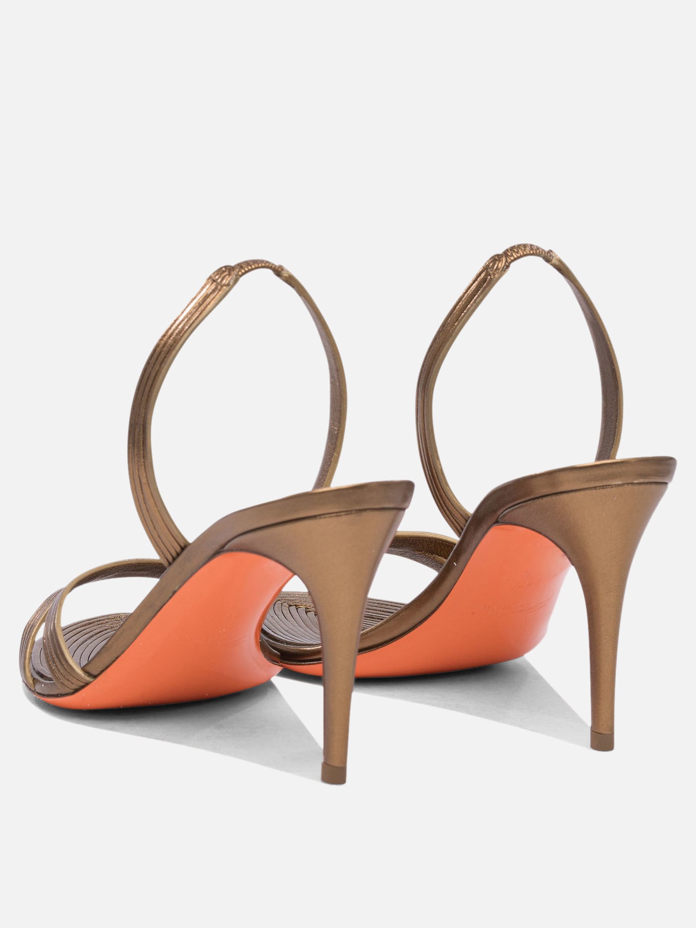Heeled sandals 100% leather - 100% leather  Gold - Santoni Women | PDP | VIETTI Online Store | thumbnail_4