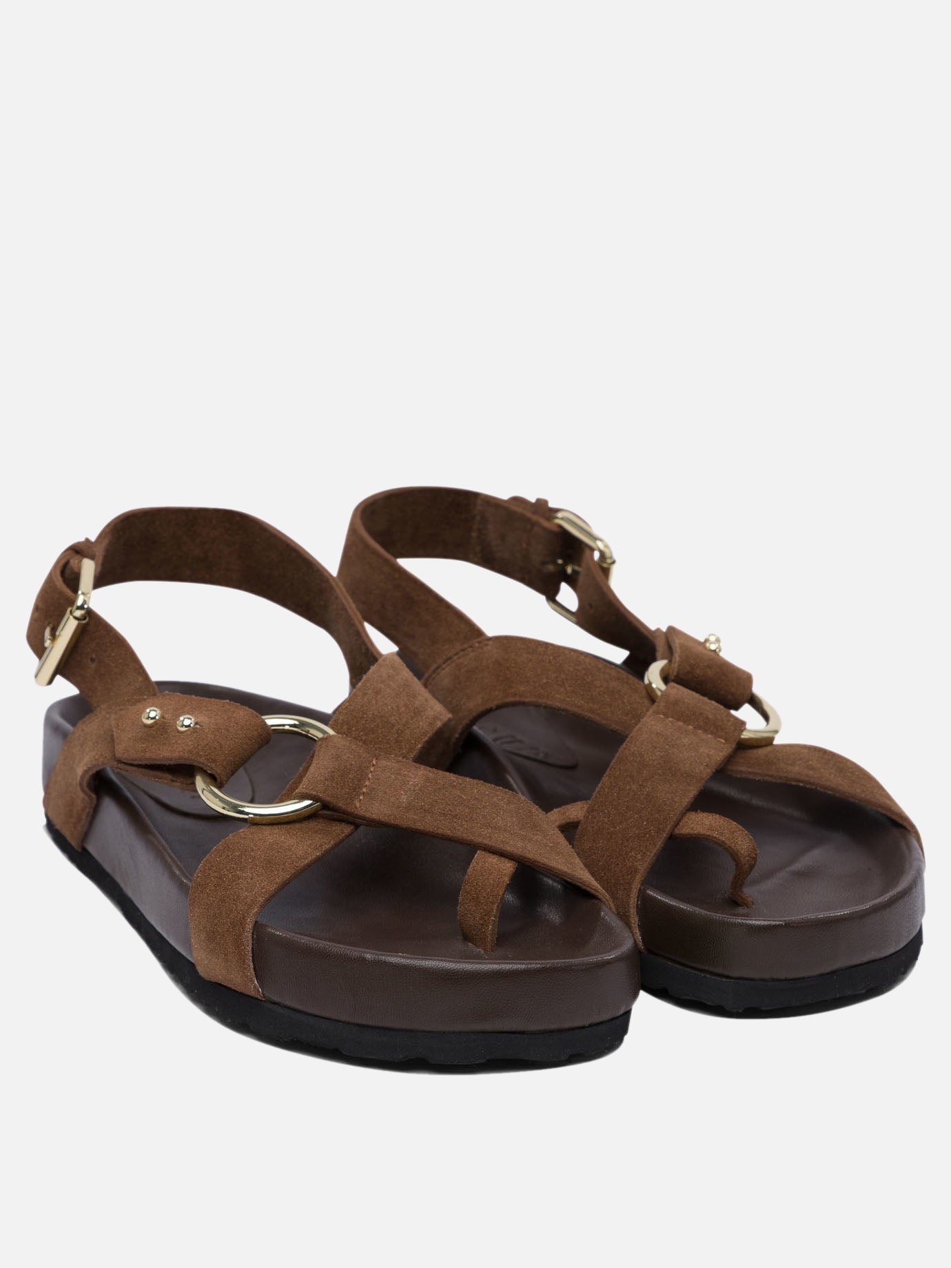 Flat sandals 100% bovine leather - 100% rubber  Brown - Soeur Women | PDP | VIETTI Online Store | Zoom-Modal_2
