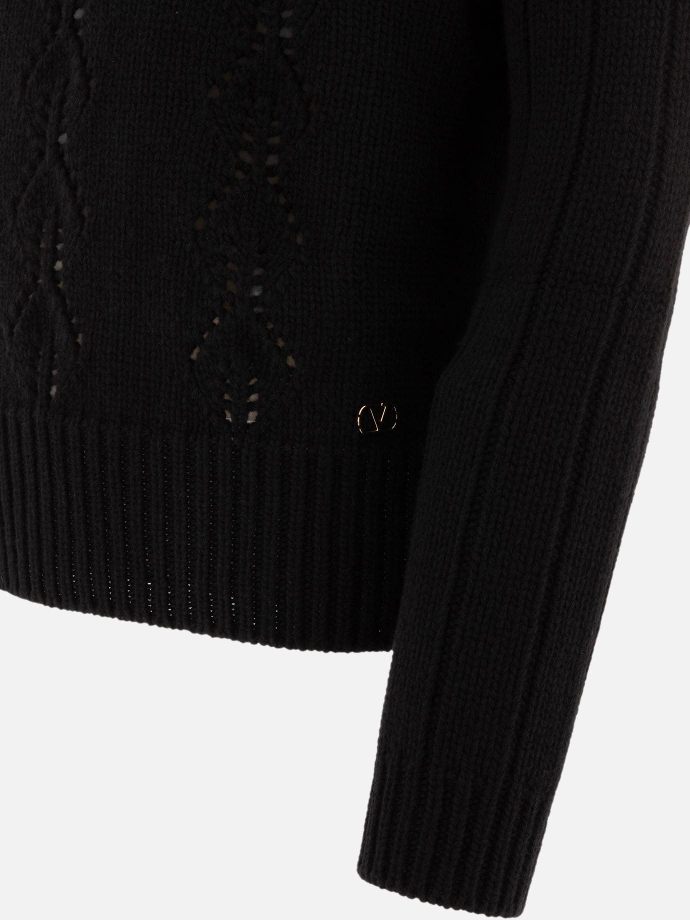 Crewneck sweaters Textured knit  Black - Valentino Men | PDP | VIETTI Online Store | Zoom-Modal_4

