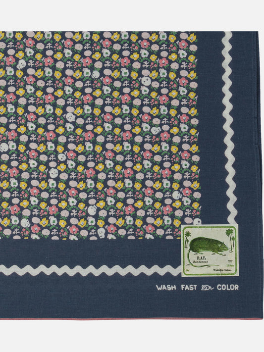 KAPITAL "Skull & Flower" Scarf 25515892_UNI Blue 2