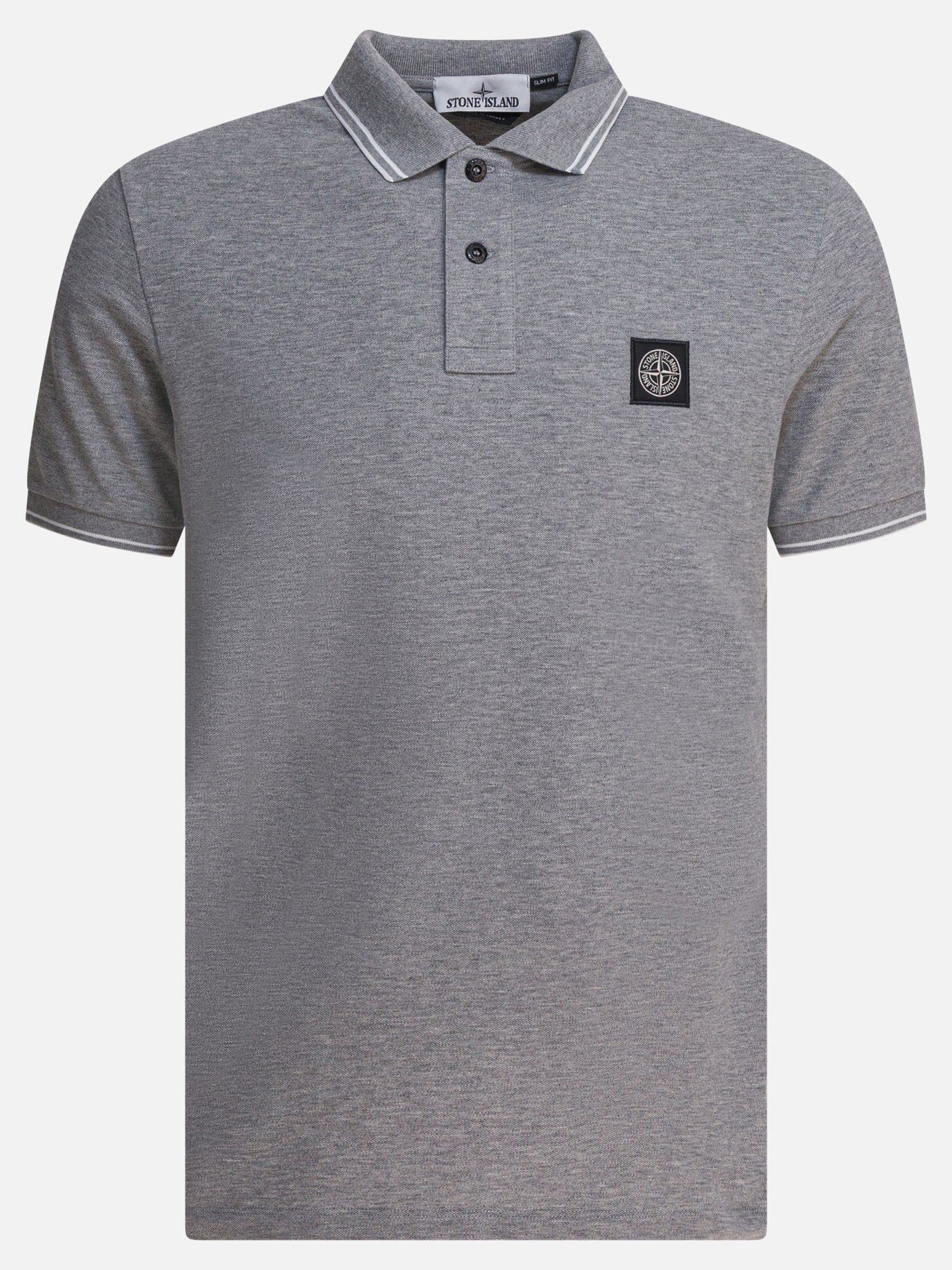 Polo shirts with buttons Logo  Grey - Stone Island Men | PDP | VIETTI Online Store | Zoom-Modal

