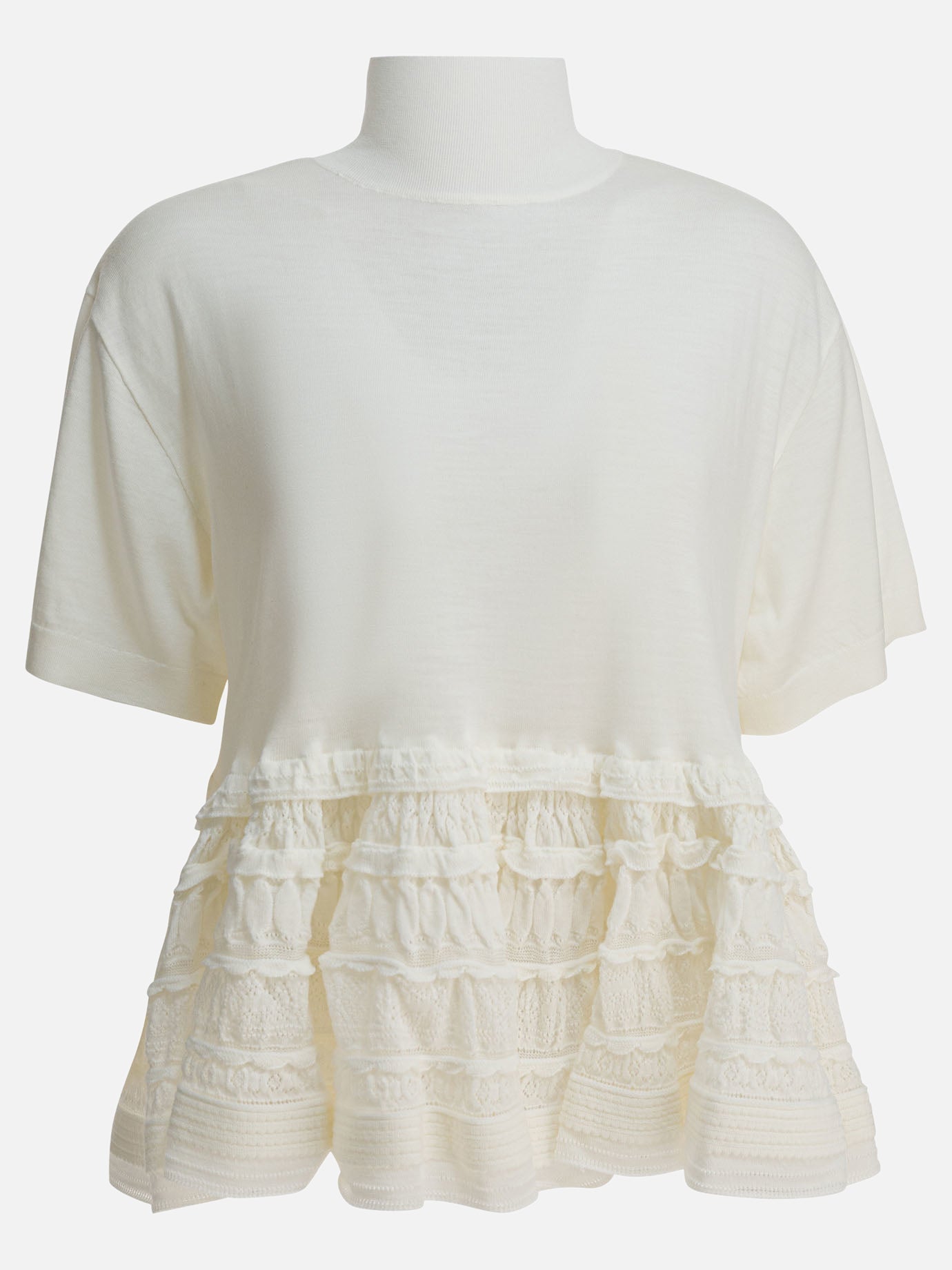 Mock neck t-shirts Solid colour  White - Alaïa Women | PDP | VIETTI Online Store | thumbnail