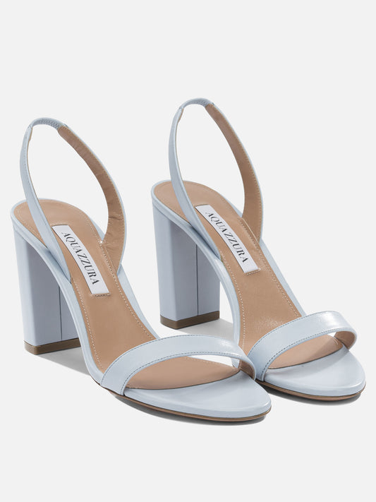 Heeled sandals 100% leather - 100% leather  Light blue - Aquazzura Women | PDP | VIETTI Online Store | 2
