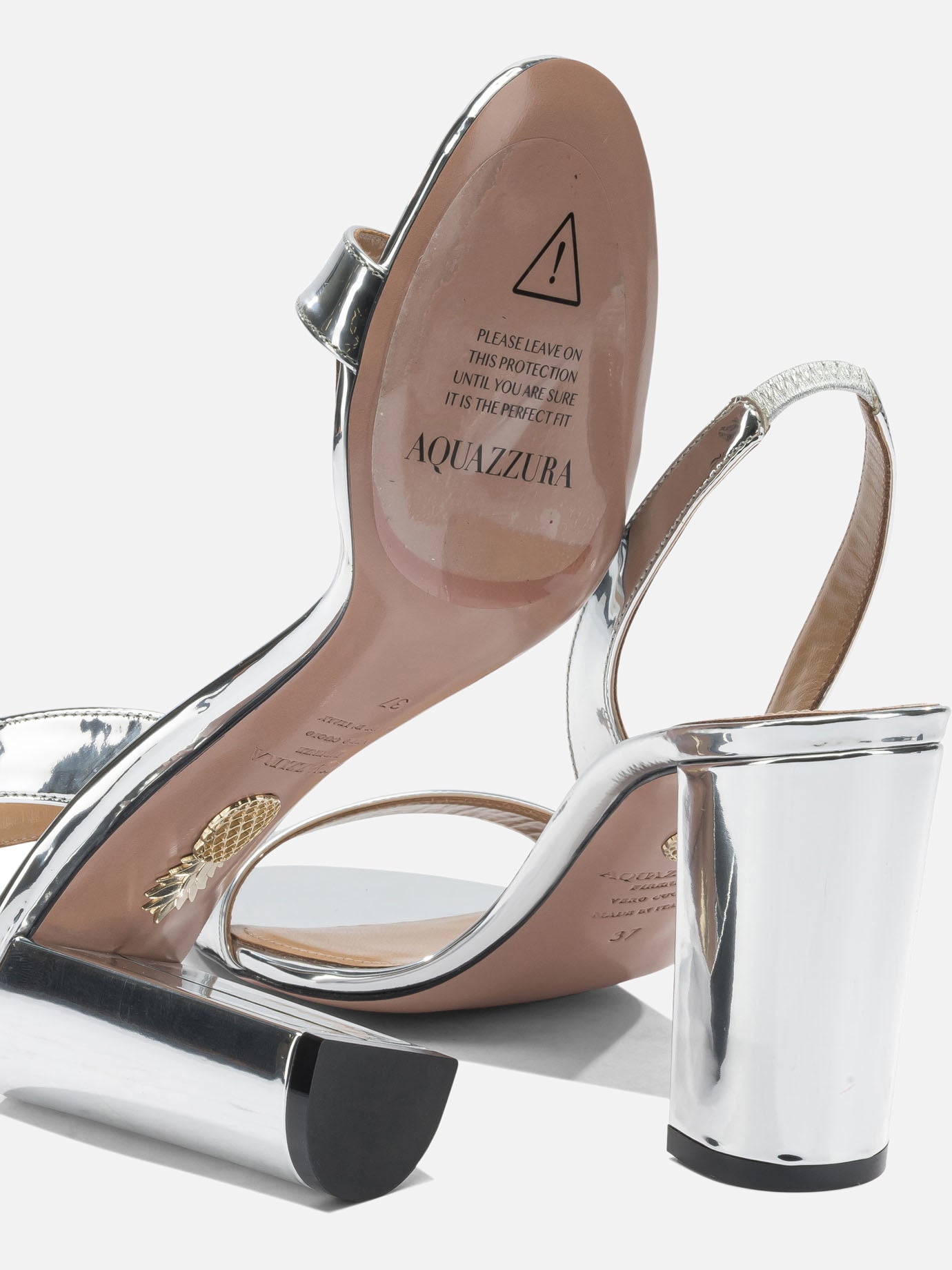 Heeled sandals 40% polyester 38% polyurethane 22% thermoplastic polyurethane - 100% calf leather  Silver - Aquazzura Women | PDP | VIETTI Online Store | Zoom-Modal_5
