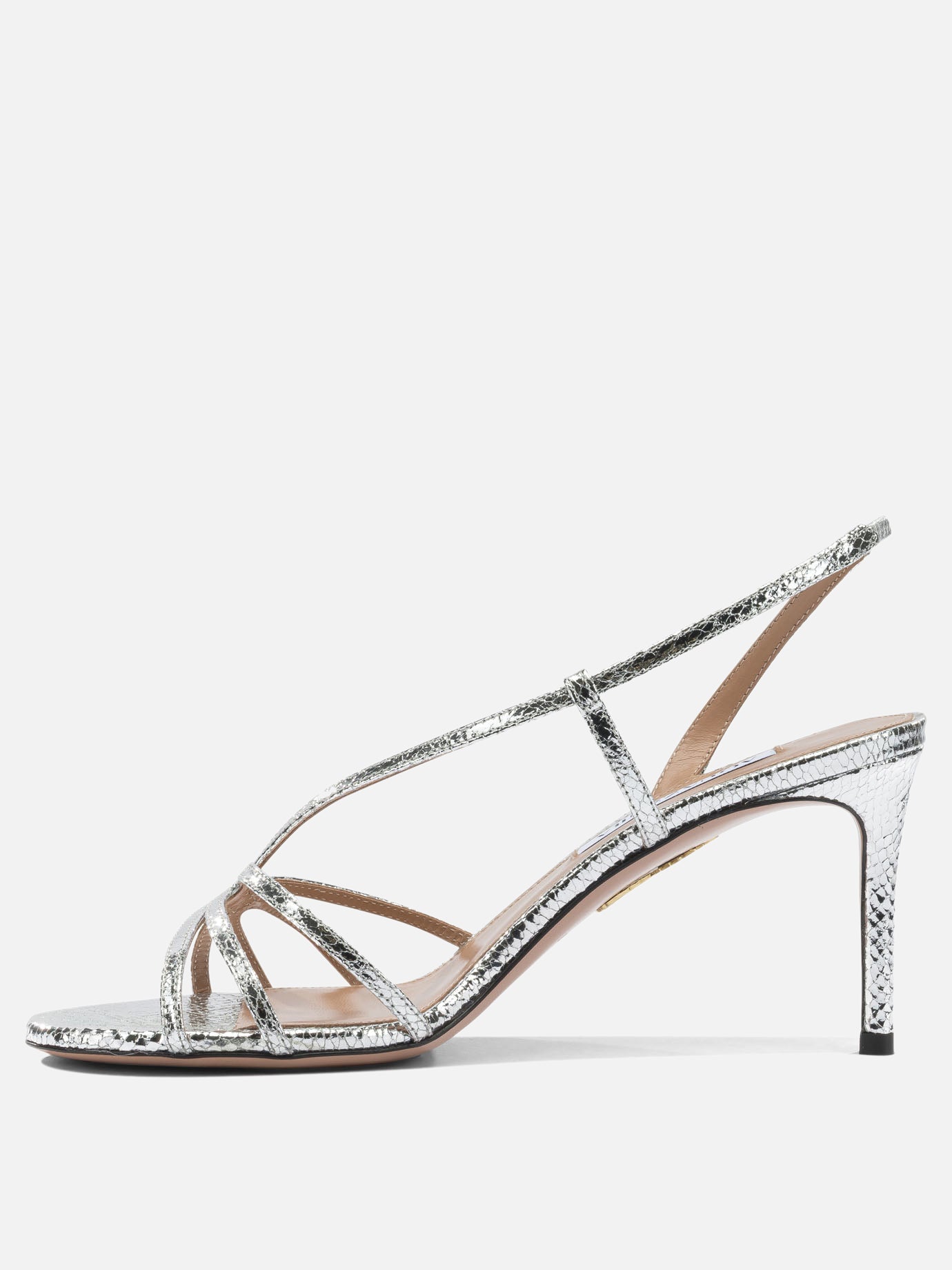 Heeled sandals 100% goat leather - 100% calf leather  Silver - Aquazzura Women | PDP | VIETTI Online Store | thumbnail_3