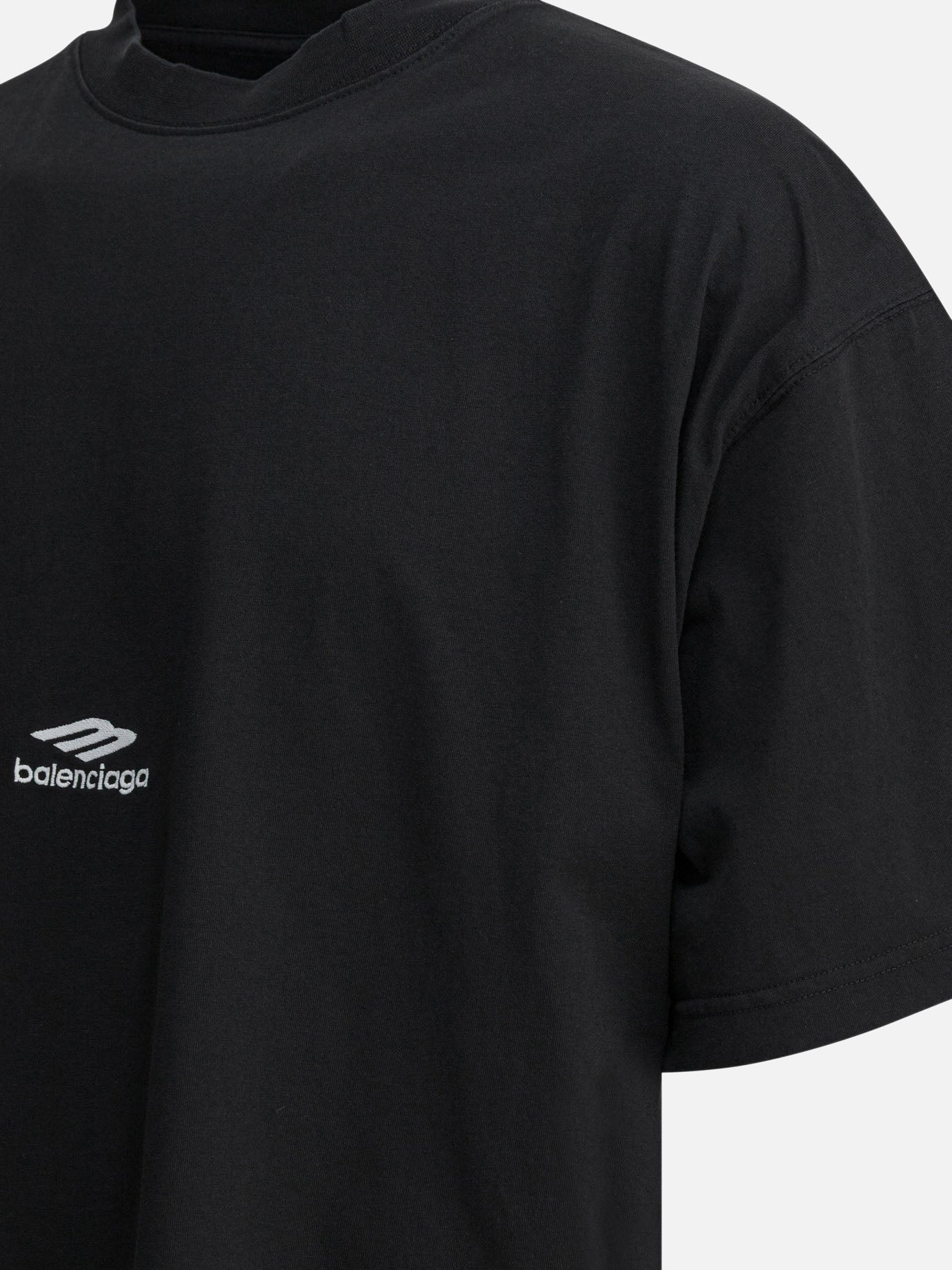 Crewneck t-shirts Logo  Black - Balenciaga Men | PDP | VIETTI Online Store | Zoom-Modal_4
