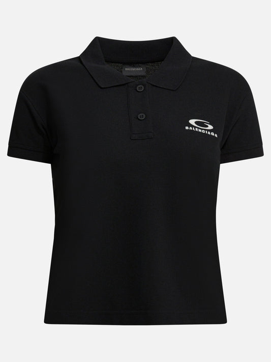 Polo shirts with buttons Logo  Black - Balenciaga Women | PDP | VIETTI Online Store 
