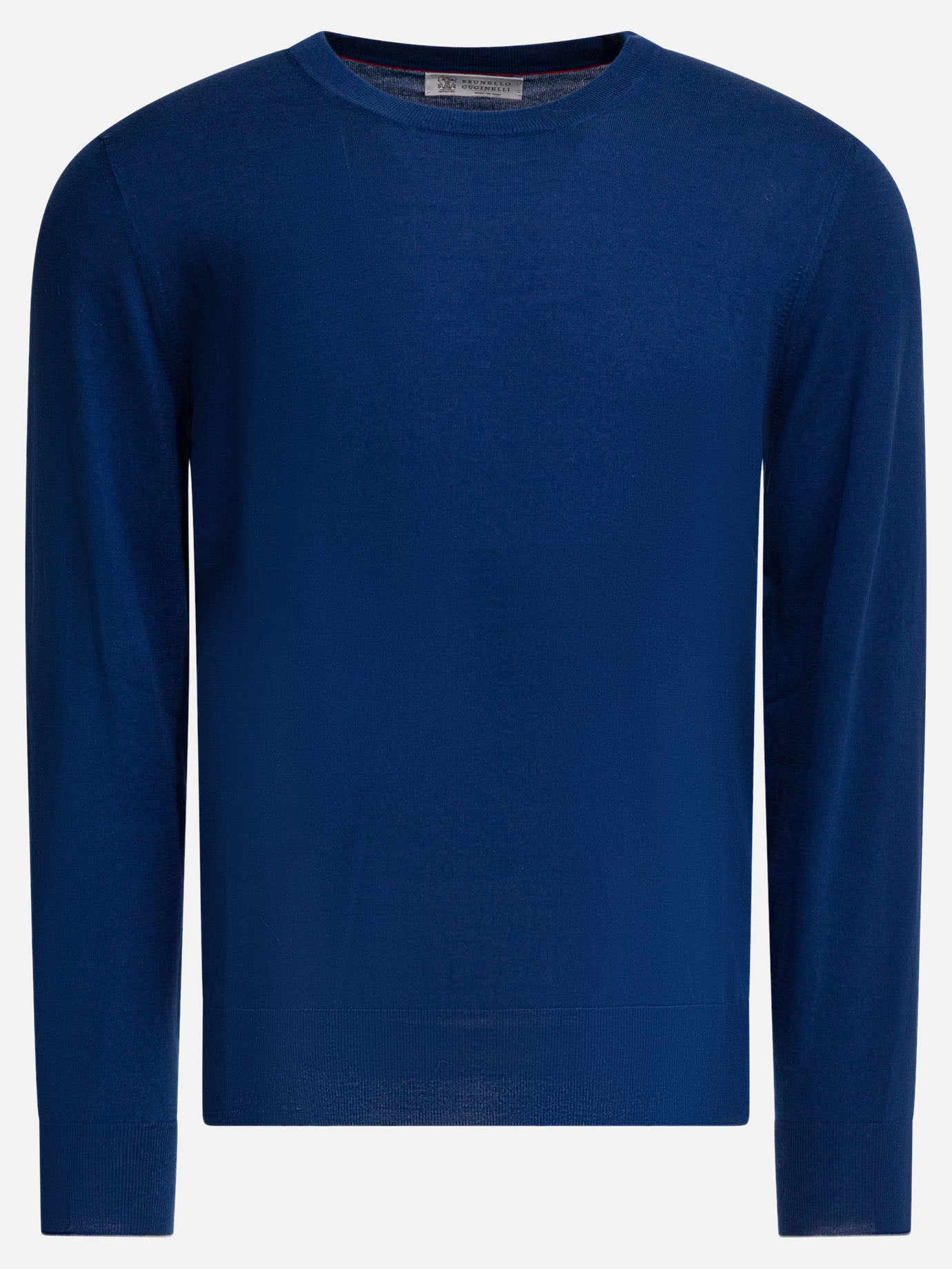 Crewneck sweaters Solid colour  Blue - Brunello Cucinelli Men | PDP | VIETTI Online Store | Zoom-Modal
