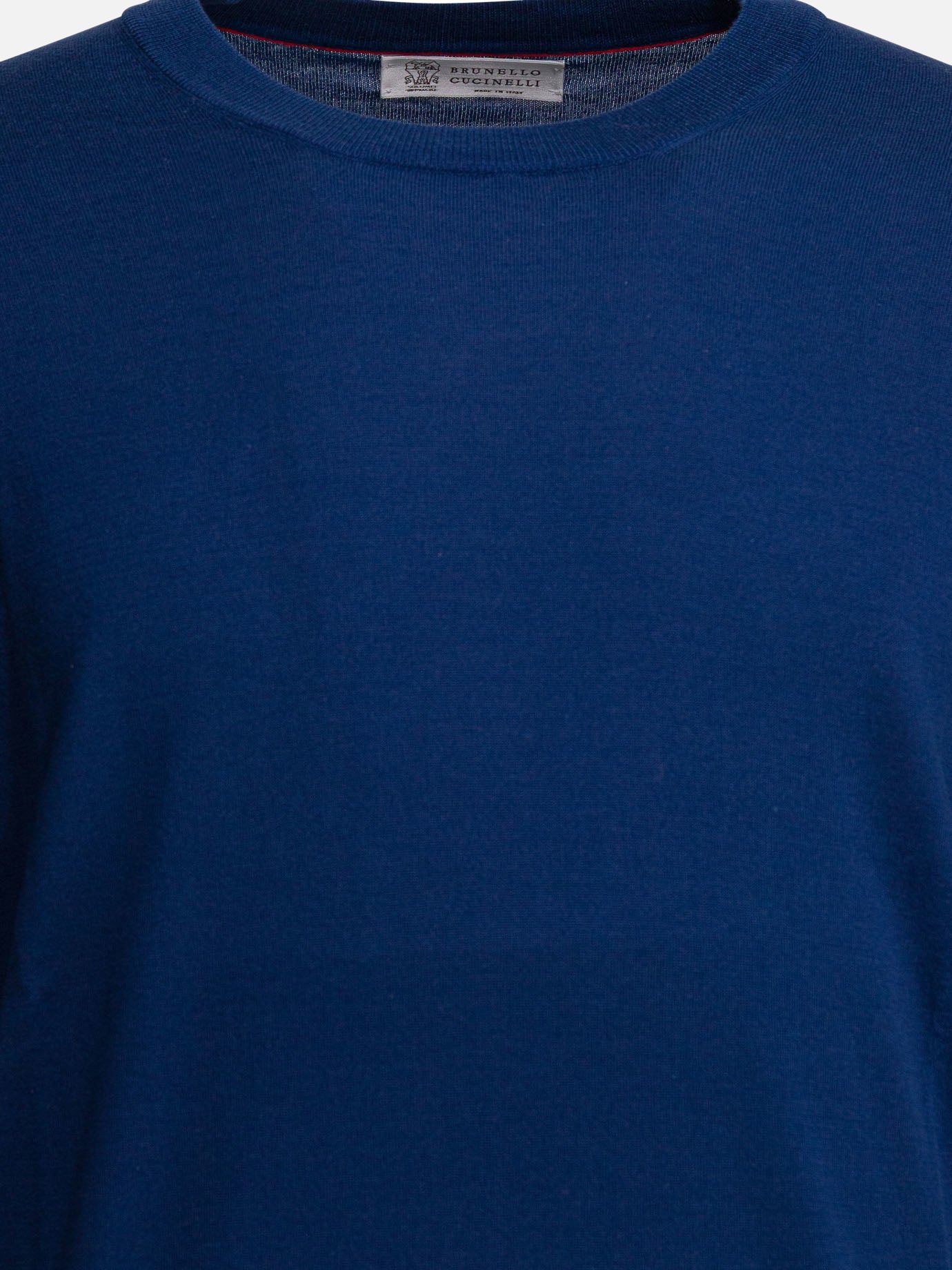 Crewneck sweaters Solid colour  Blue - Brunello Cucinelli Men | PDP | VIETTI Online Store | thumbnail_3