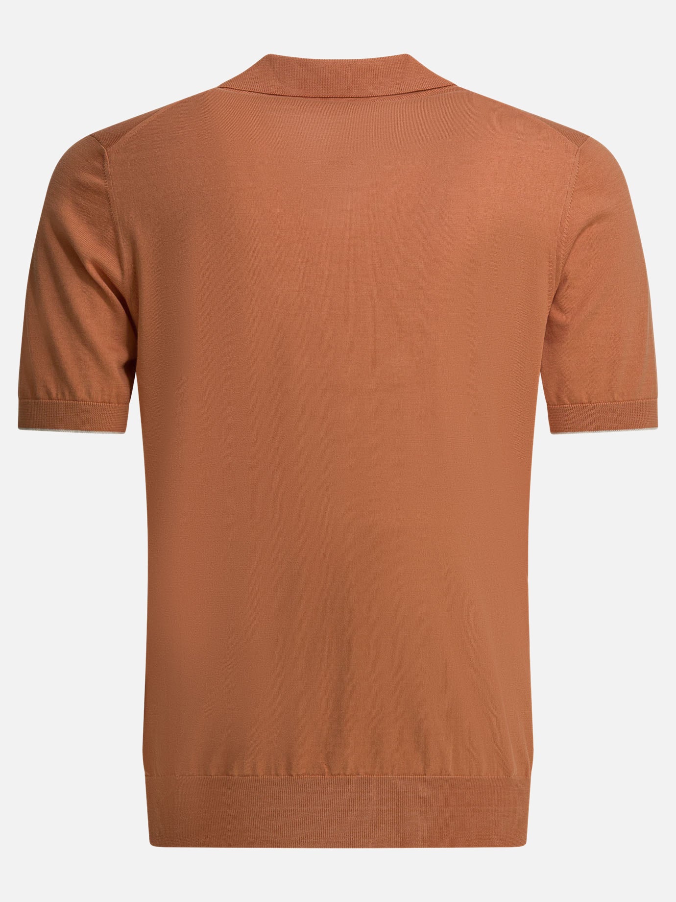 Polo shirts without buttons Solid colour  Orange - Brunello Cucinelli Men | PDP | VIETTI Online Store | thumbnail_2