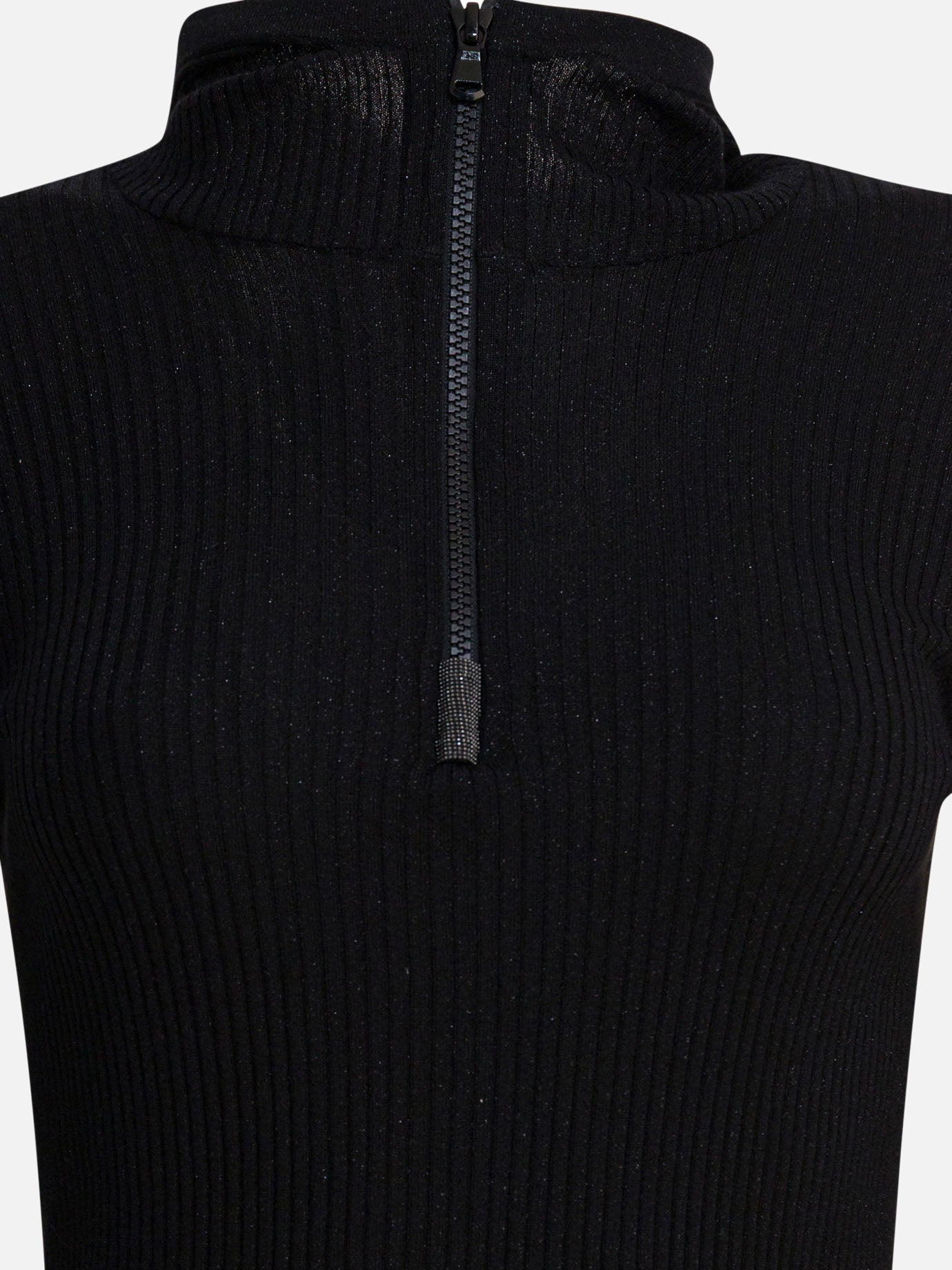 Hooded sweaters Solid colour  Black - Brunello Cucinelli Women | PDP | VIETTI Online Store | thumbnail_3