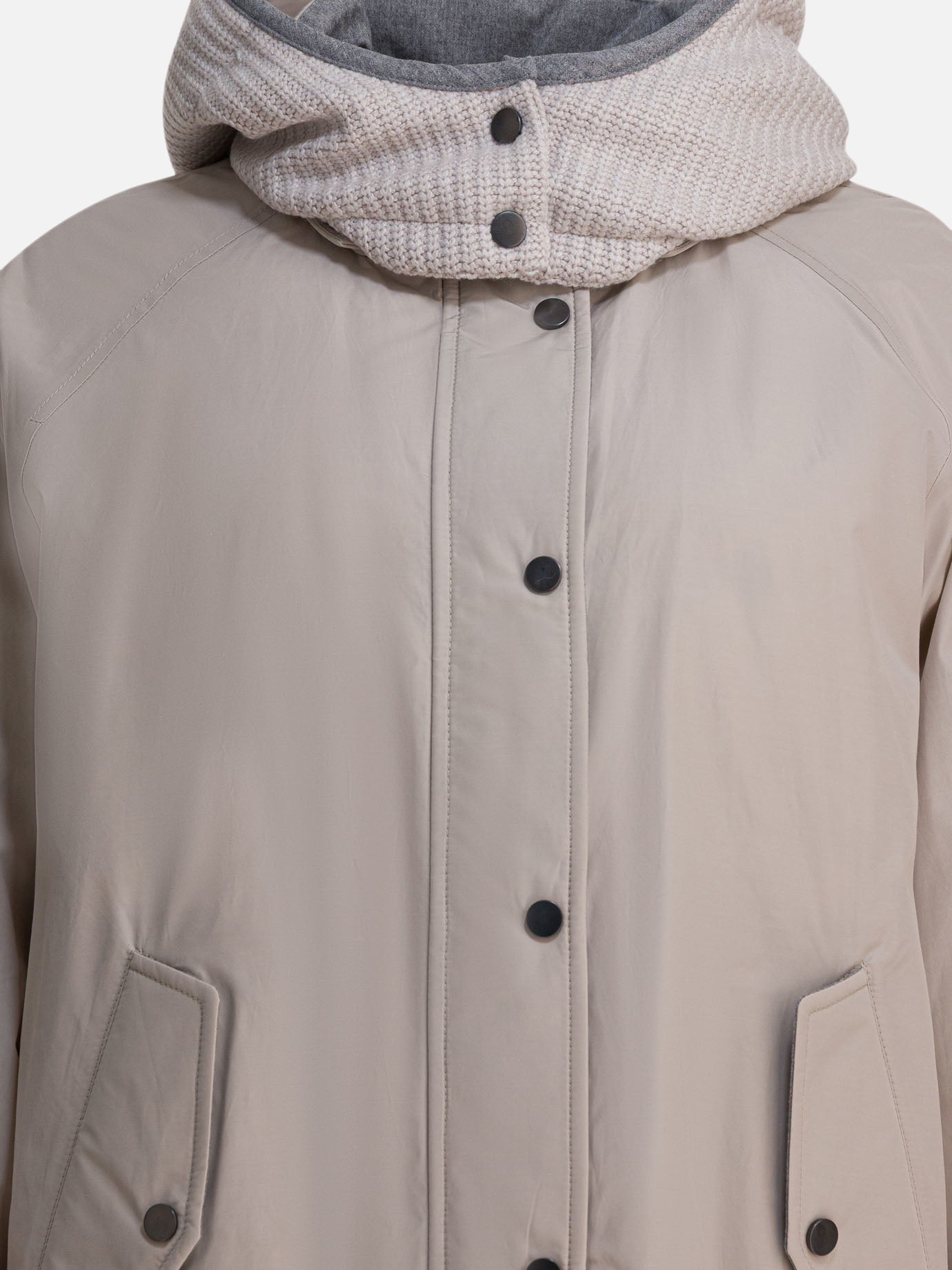 Down jackets Solid colour  Grey - Brunello Cucinelli Women | PDP | VIETTI Online Store | thumbnail_3