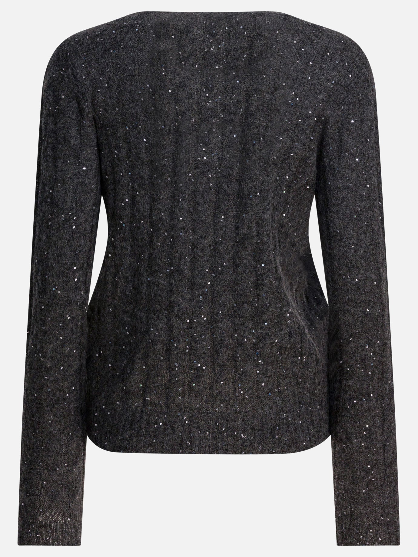 V neck sweaters Textured knit  Blue - Brunello Cucinelli Women | PDP | VIETTI Online Store | Zoom-Modal_2
