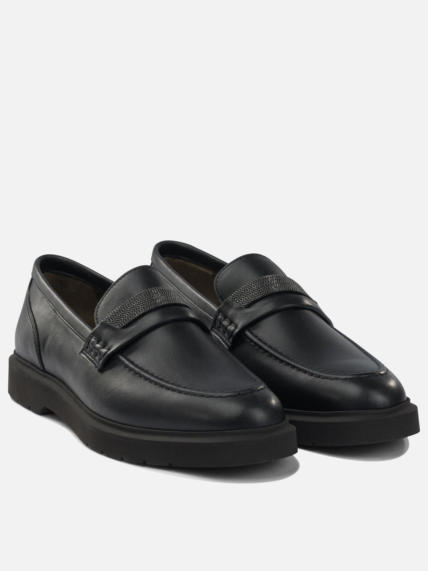 Loafers 100% leather - 100% leather  Black - Brunello Cucinelli Women | PDP | VIETTI Online Store | thumbnail_2