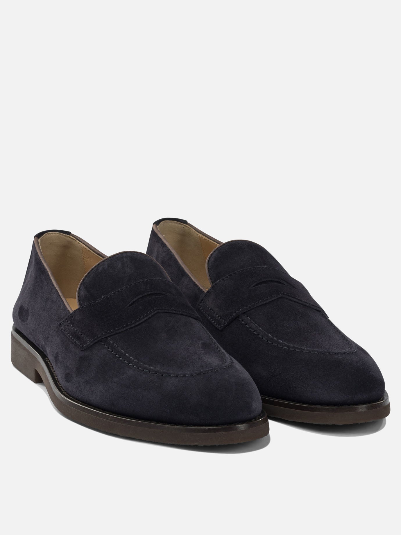 Loafers 100% suede - 100% rubber  Brown - Brunello Cucinelli Men | PDP | VIETTI Online Store | thumbnail_2