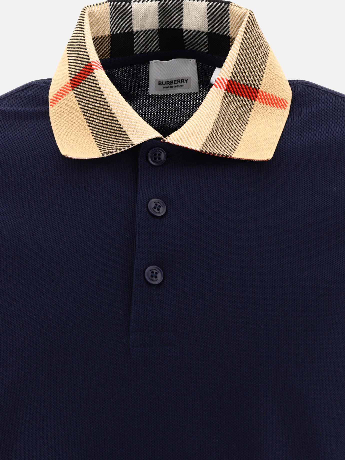 Polo shirts with buttons Check  Blue - Burberry Men | PDP | VIETTI Online Store | thumbnail_3