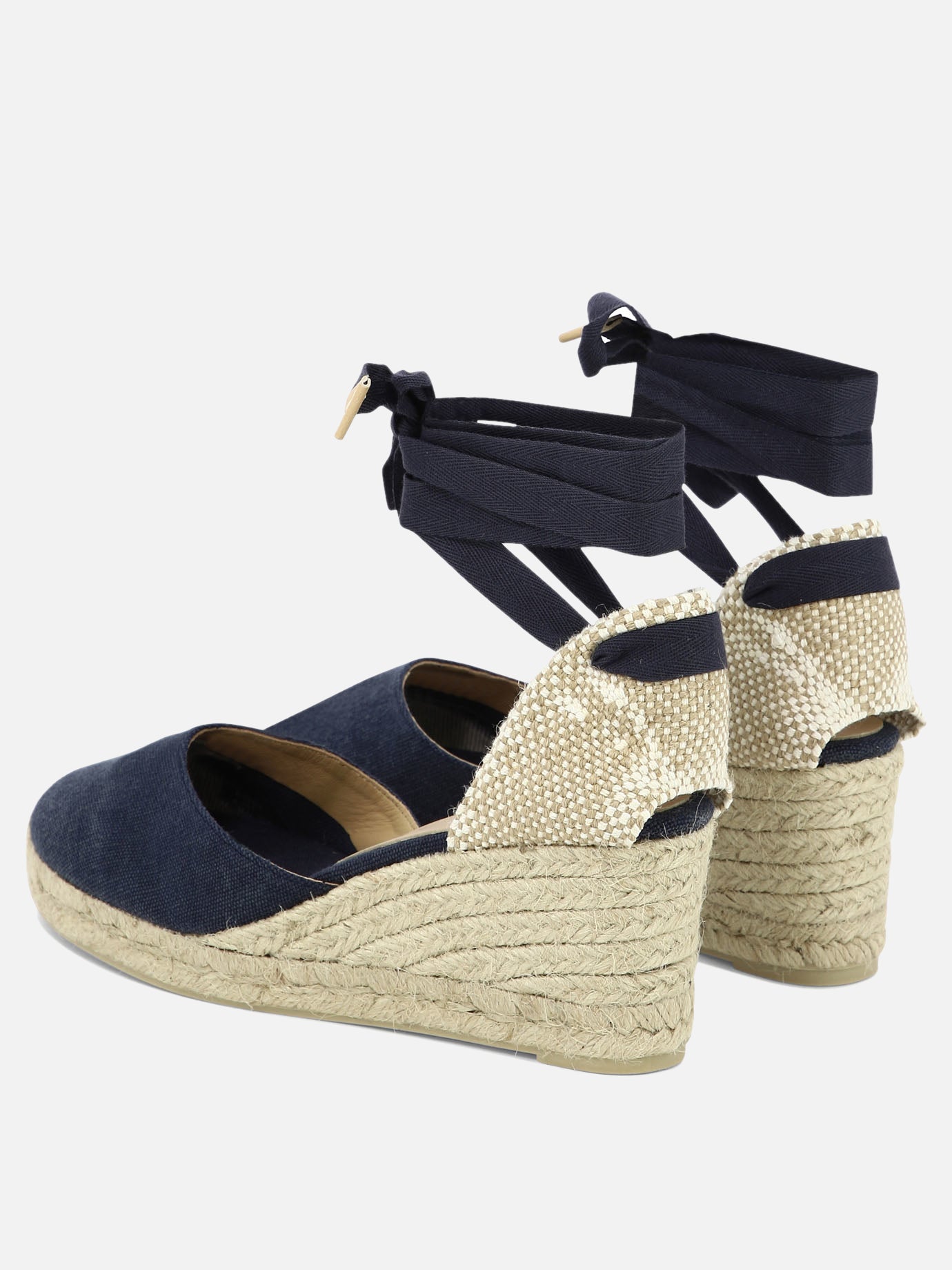 Heeled espadrilles 100% organic cotton - 100% rubber  Blue - Castañer Women | PDP | VIETTI Online Store | thumbnail_4