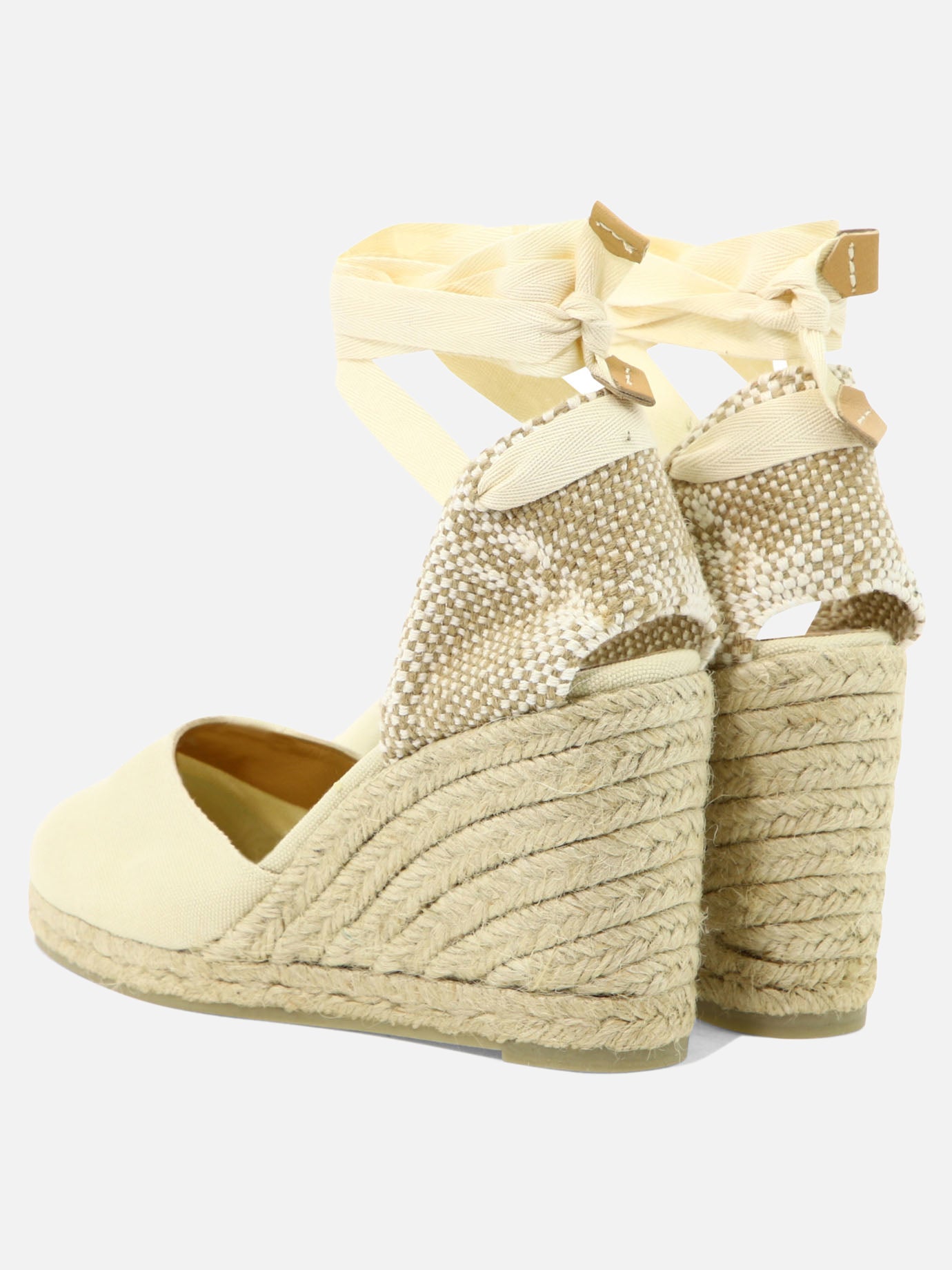 Heeled espadrilles 100% organic cotton - 100% rubber  White - Castañer Women | PDP | VIETTI Online Store | thumbnail_4