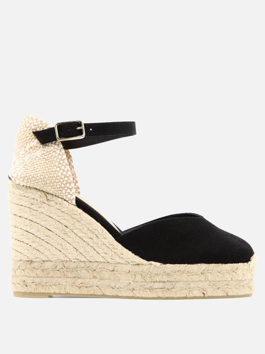 Heeled espadrilles 100% cotton - 100% rubber  Black - Castañer Women | PDP | VIETTI Online Store 
