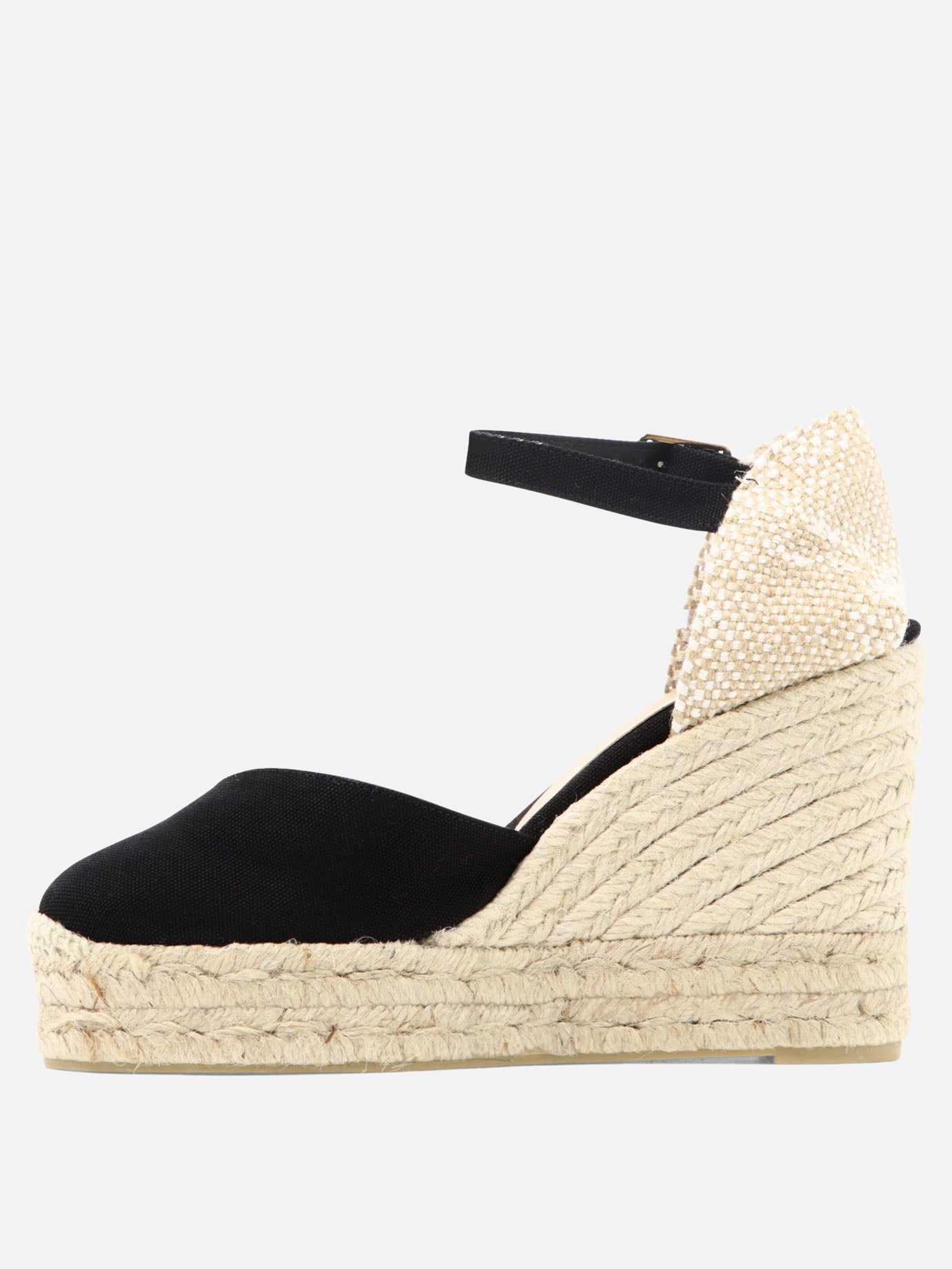 Heeled espadrilles 100% cotton - 100% rubber  Black - Castañer Women | PDP | VIETTI Online Store | thumbnail_3