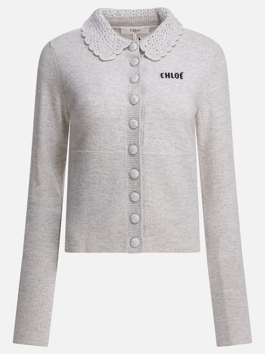 Cardigans Logo  Grey - Chloé Women | PDP | VIETTI Online Store 
