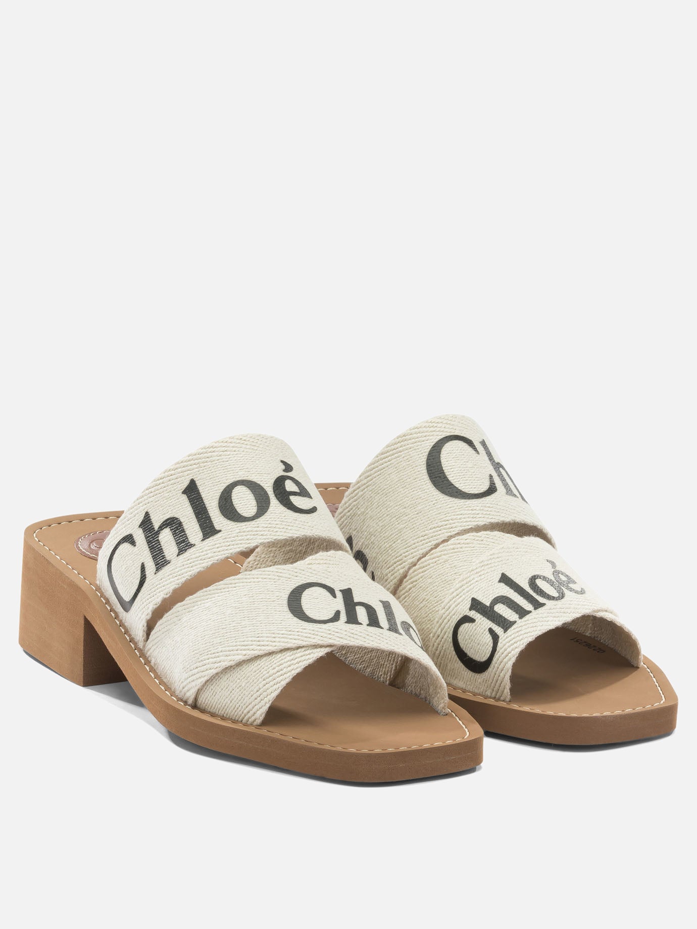 Heeled sandals 90% linen 10% polyester - 100% ethylene vinyl acetate  White - Chloé Women | PDP | VIETTI Online Store | Zoom-Modal_2
