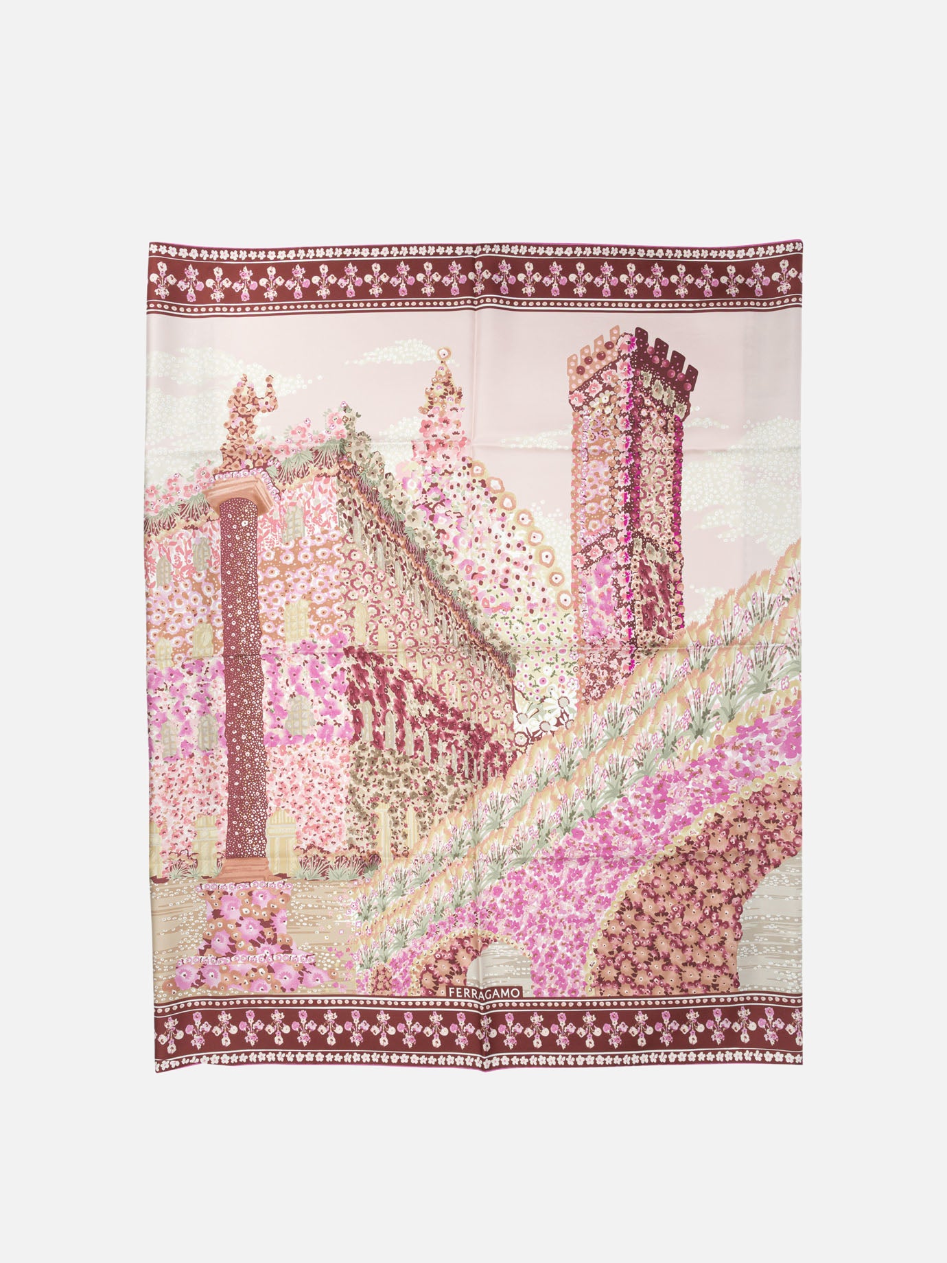 Silk scarves 0789938  Bordeaux - Ferragamo Women | PDP | VIETTI Online Store | Zoom-Modal
