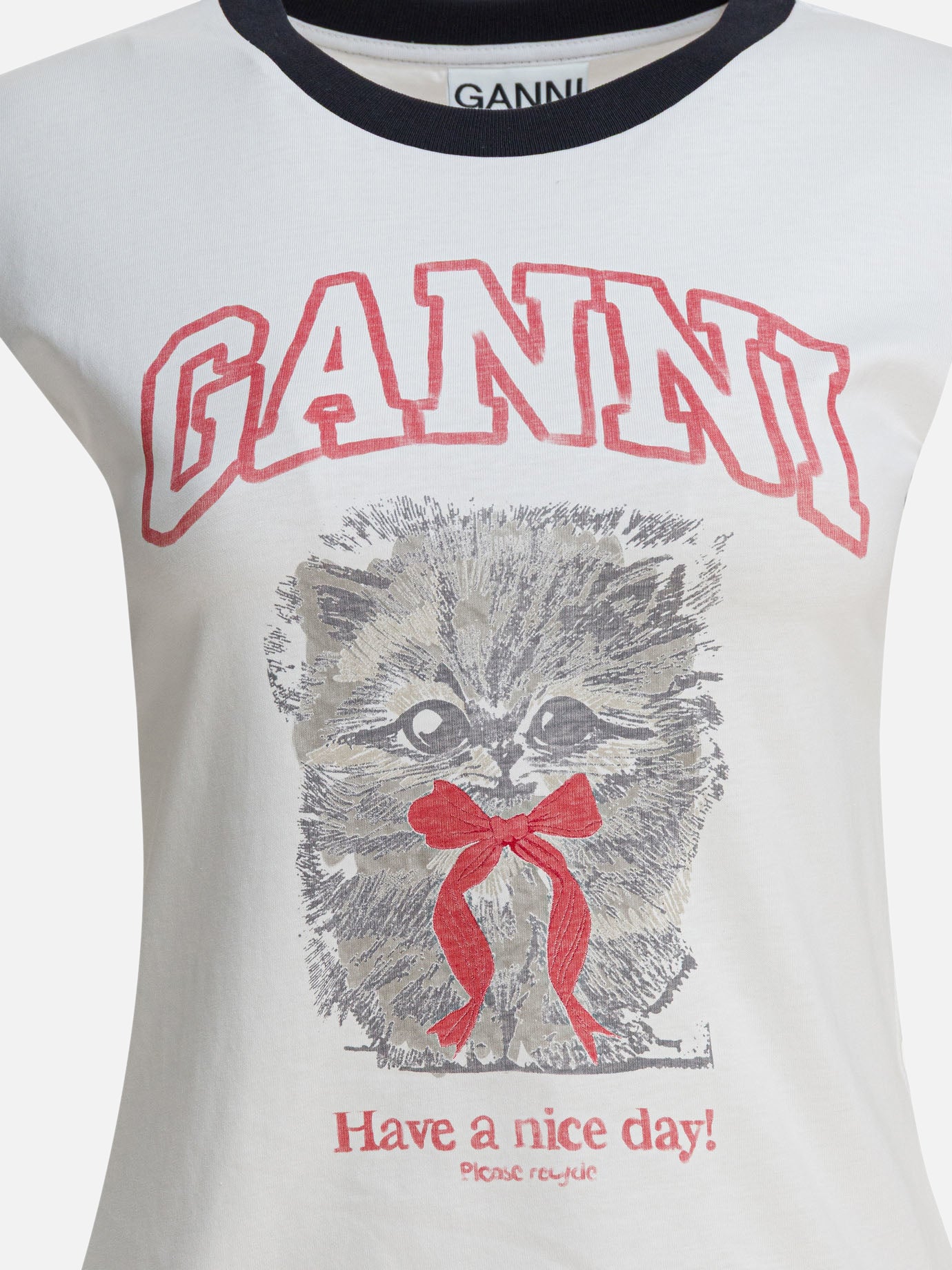 Crewneck t-shirts Logo  White - Ganni Women | PDP | VIETTI Online Store | thumbnail_3