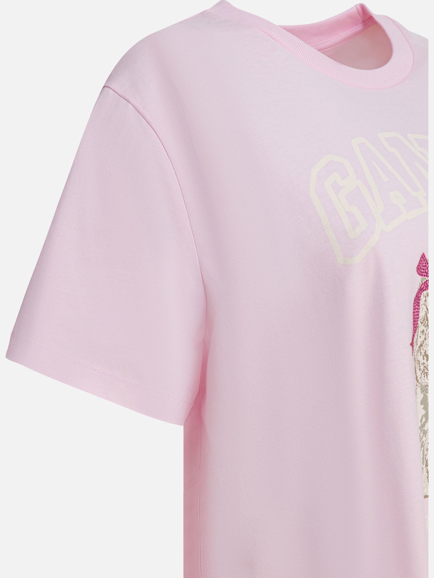 Crewneck t-shirts Logo  Pink - Ganni Women | PDP | VIETTI Online Store | thumbnail_4