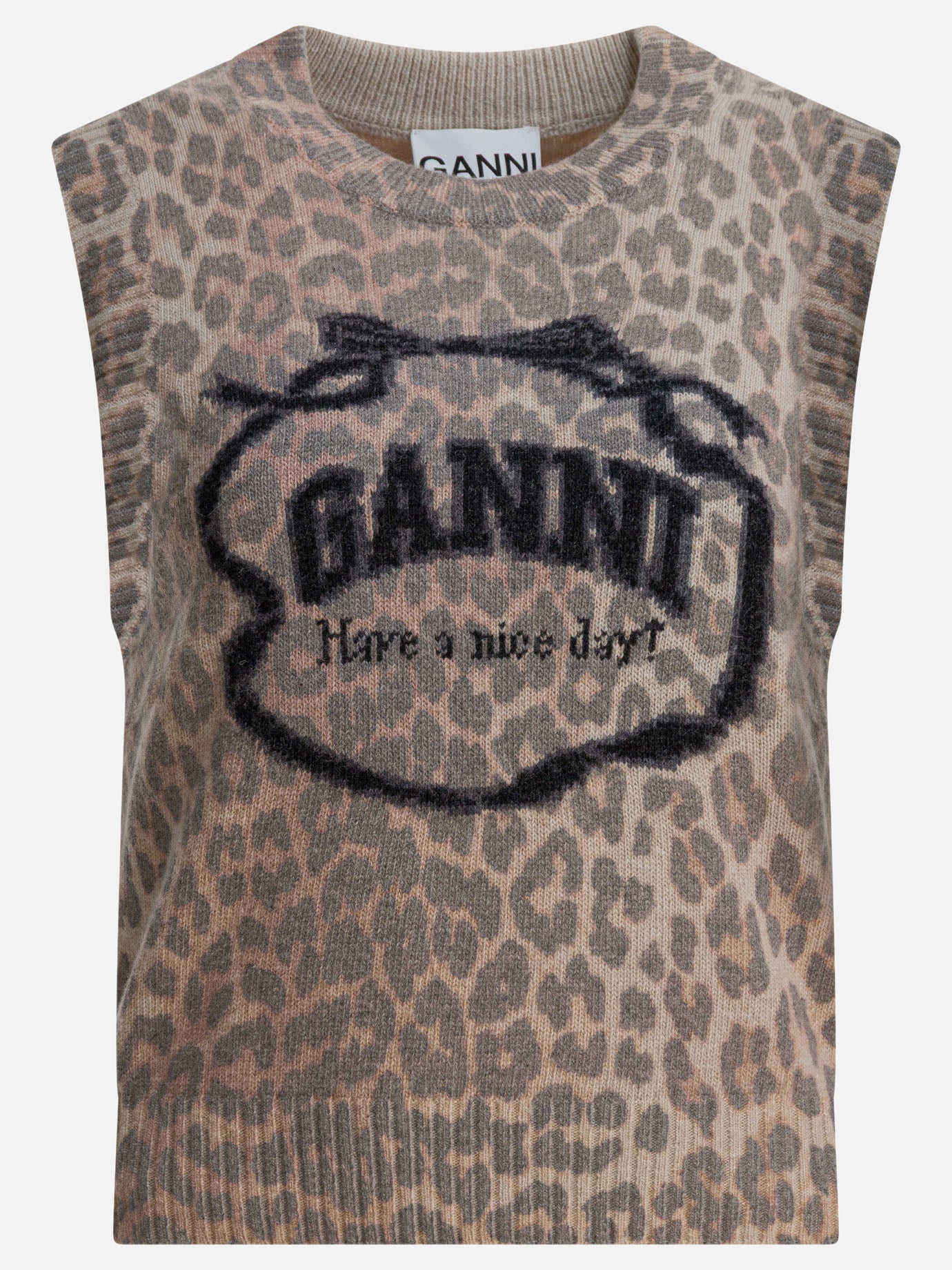 Vests Logo  Brown - Ganni Women | PDP | VIETTI Online Store | Zoom-Modal
