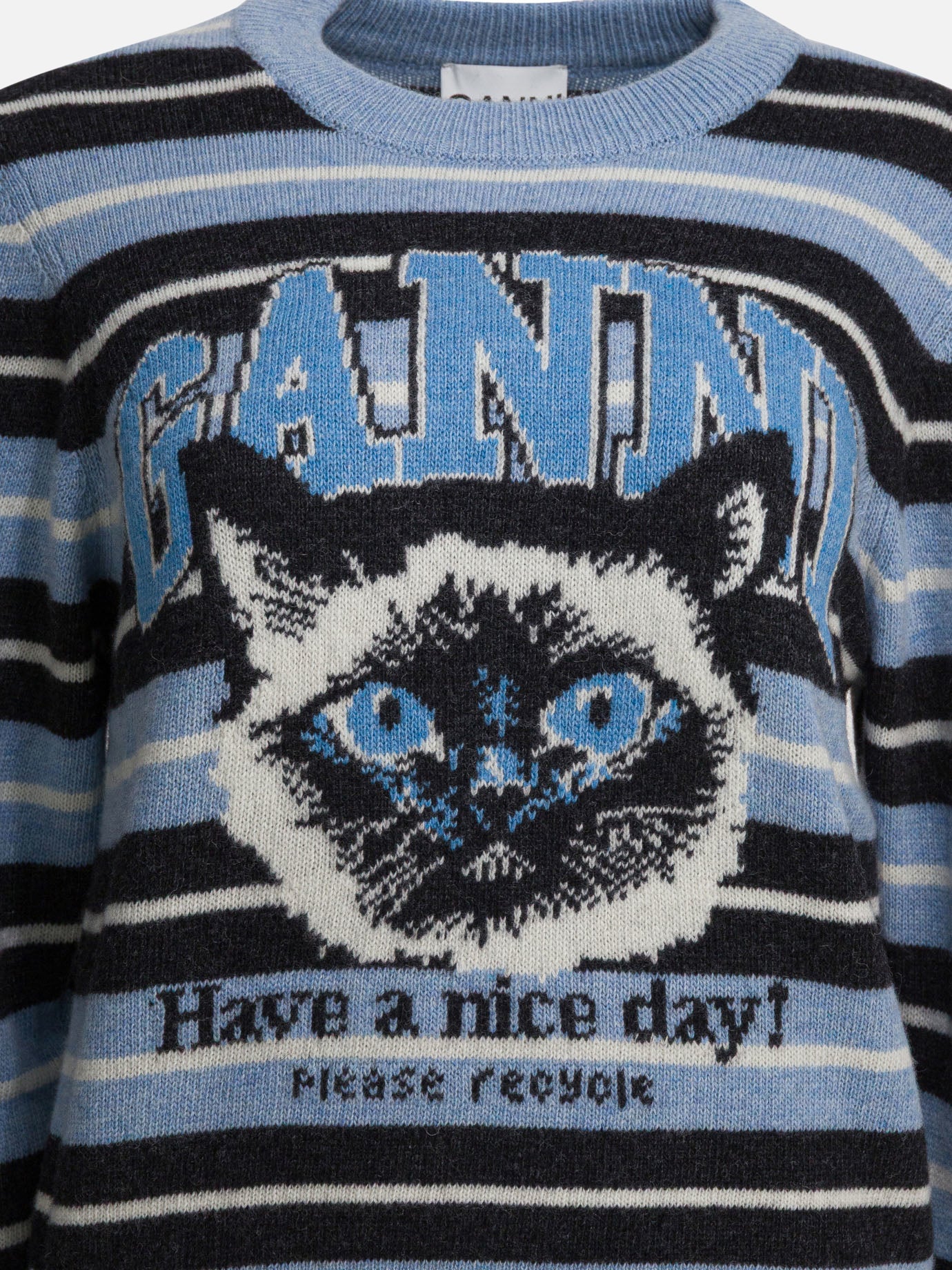 Crewneck sweaters Graphics  Light blue - Ganni Women | PDP | VIETTI Online Store | thumbnail_3