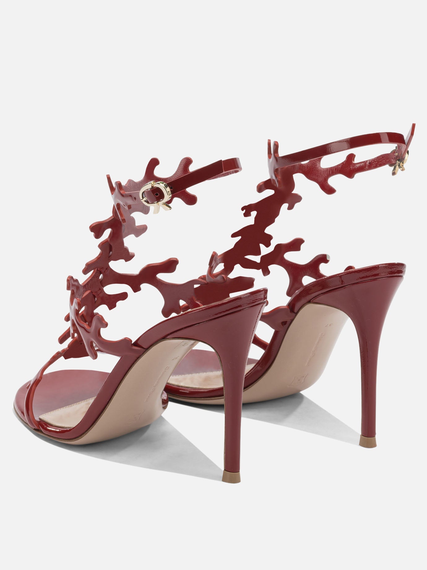 Heeled sandals 100% leather - 100% leather  Red - Gianvito Rossi Women | PDP | VIETTI Online Store | thumbnail_4