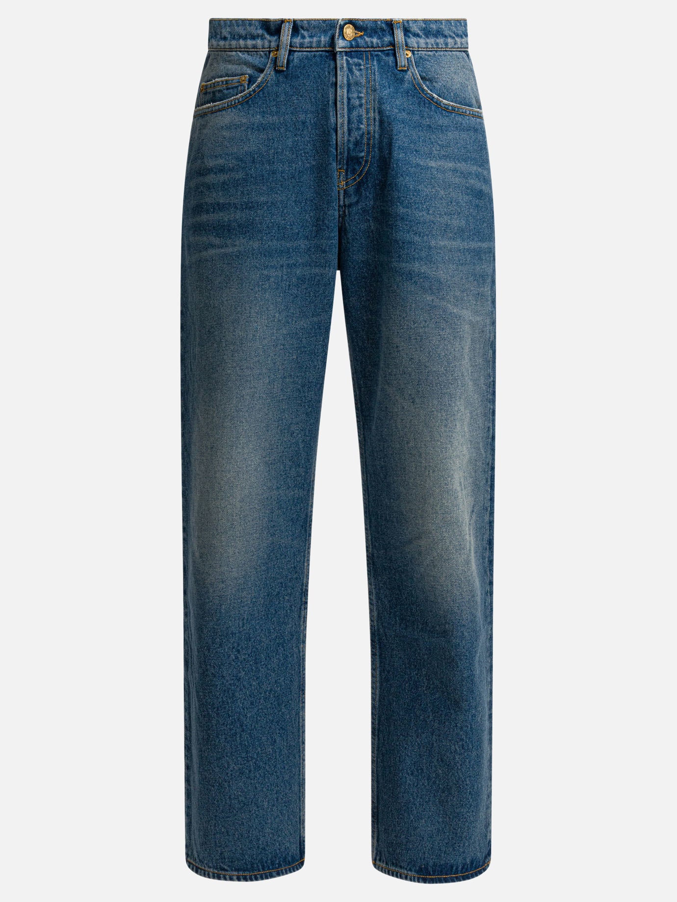 Wide-leg jeans Solid colour  Blue - Golden Goose Men | PDP | VIETTI Online Store | thumbnail