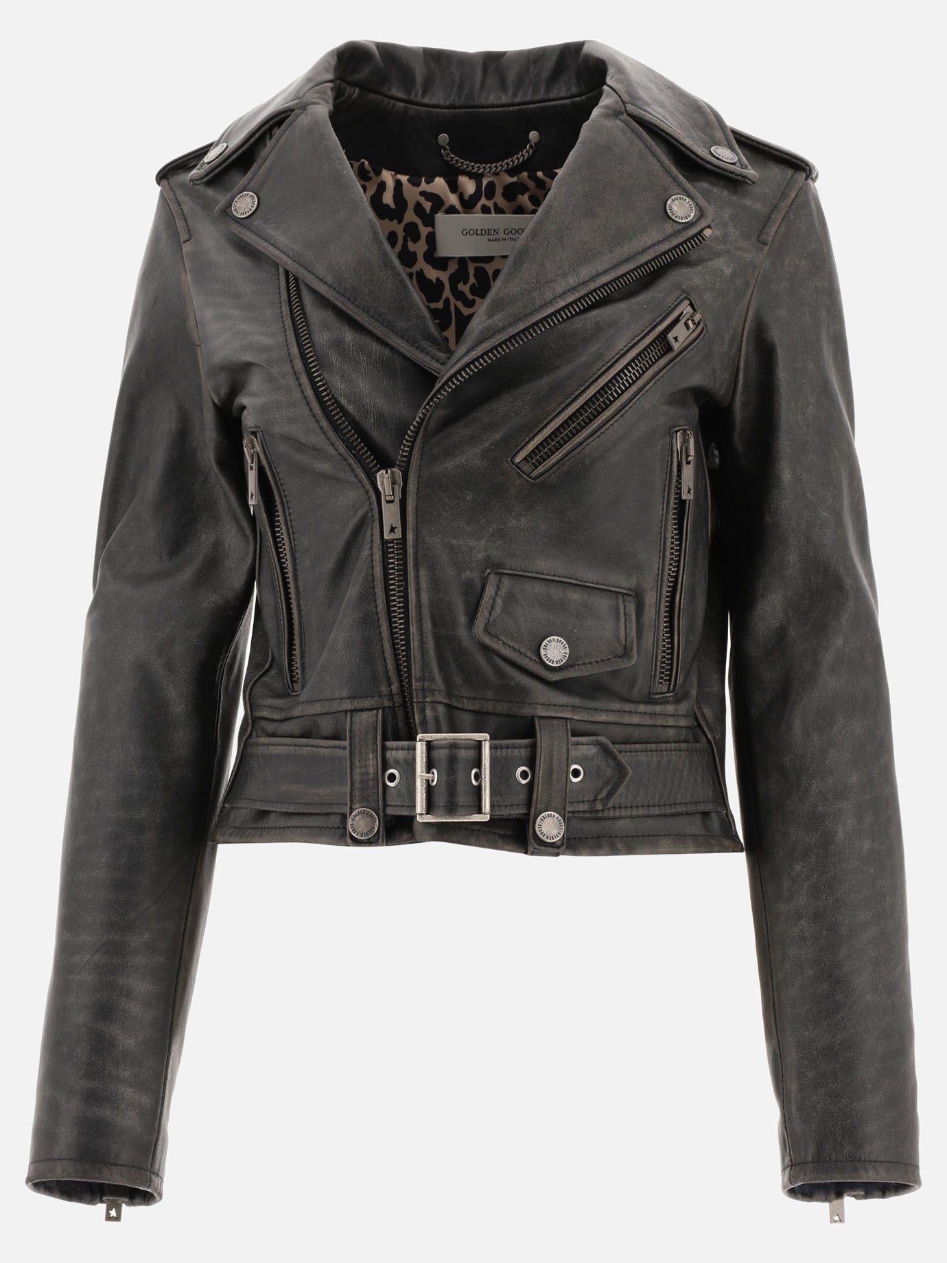 Leather jackets Solid colour  Black - Golden Goose Women | PDP | VIETTI Online Store | Zoom-Modal
