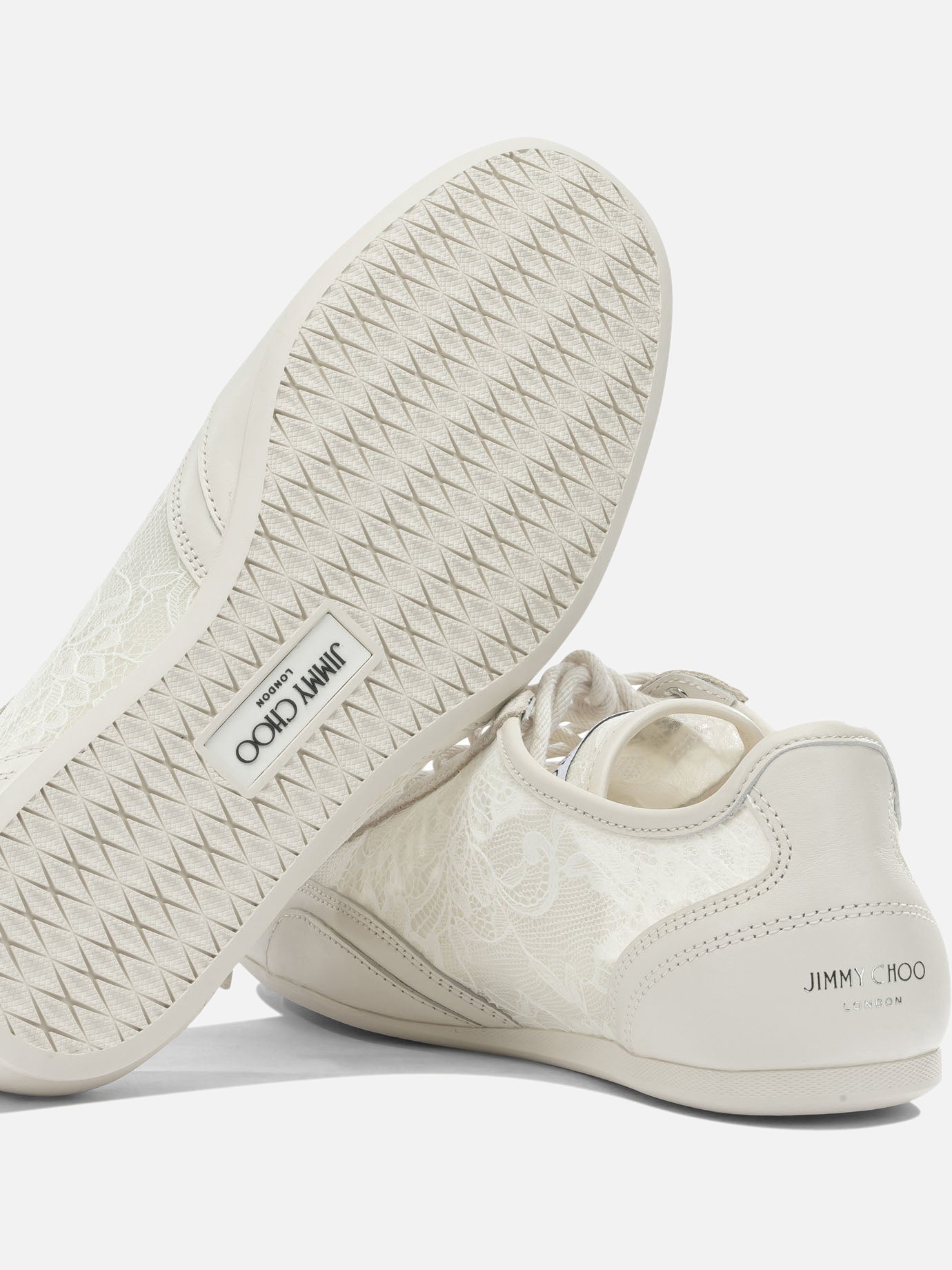 Low top sneakers 50% textile 44% leather 5% metal 1% rubber - 100% rubber  White - Jimmy Choo Women | PDP | VIETTI Online Store | thumbnail_5