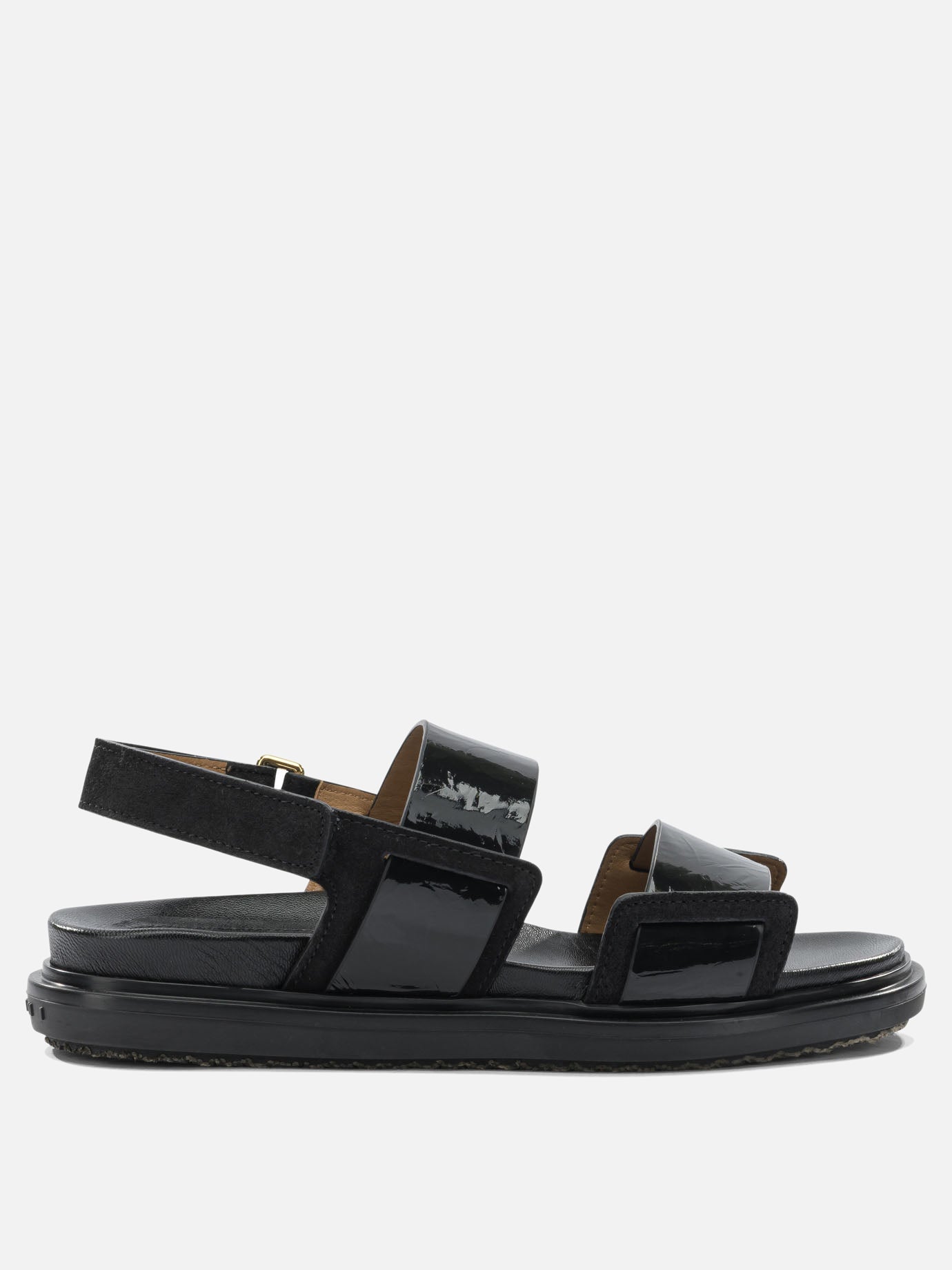 Flat sandals 100% calf leather - 100% rubber  Black - Marni Women | PDP | VIETTI Online Store | Zoom-Modal
