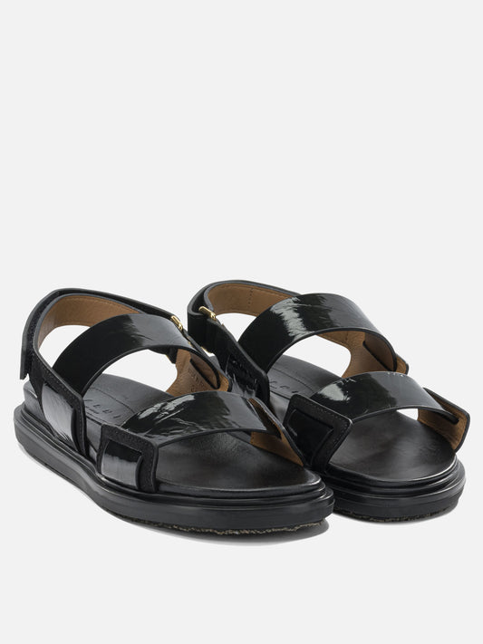 Flat sandals 100% calf leather - 100% rubber  Black - Marni Women | PDP | VIETTI Online Store | 2
