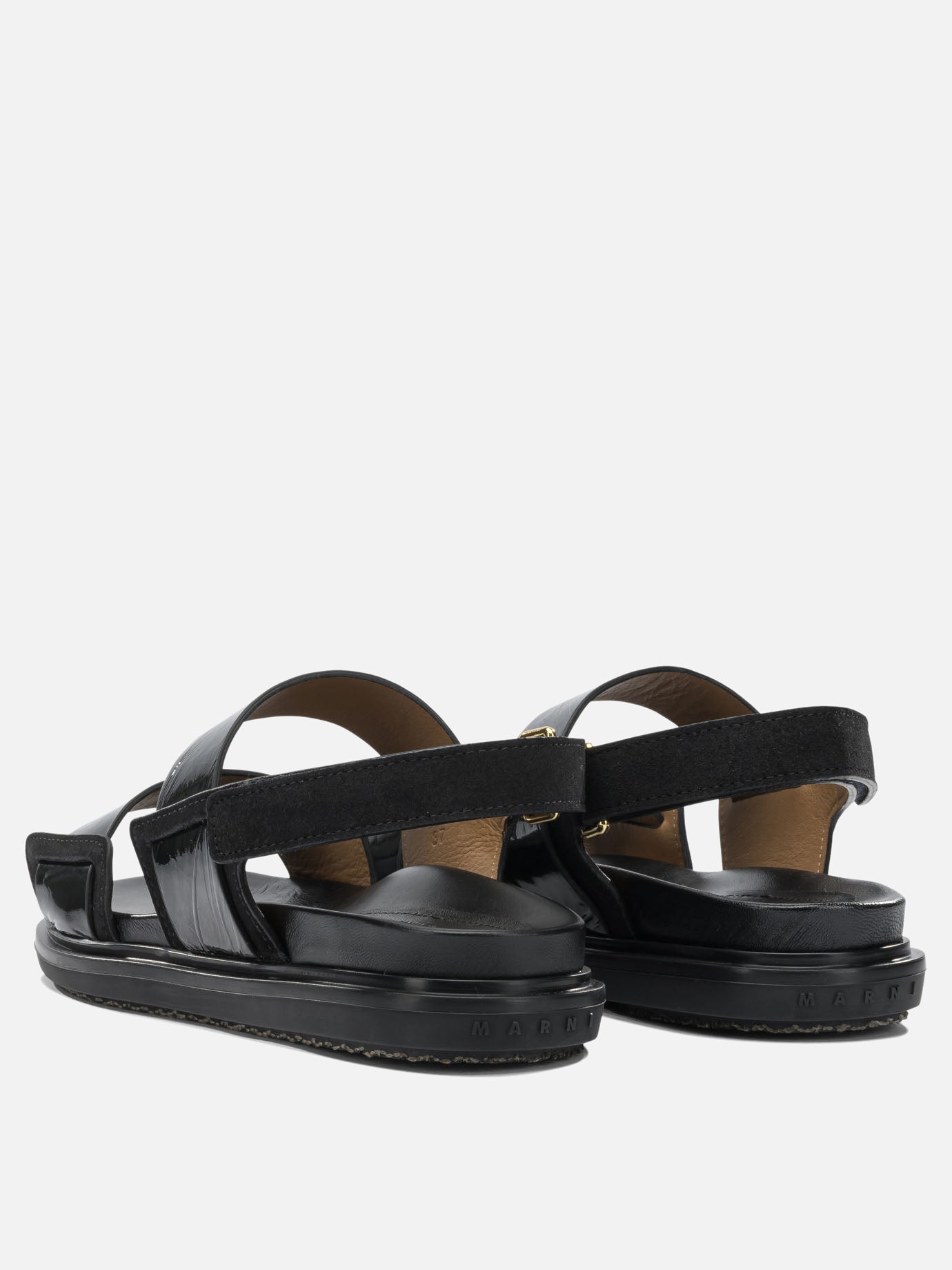 Flat sandals 100% calf leather - 100% rubber  Black - Marni Women | PDP | VIETTI Online Store | thumbnail_4
