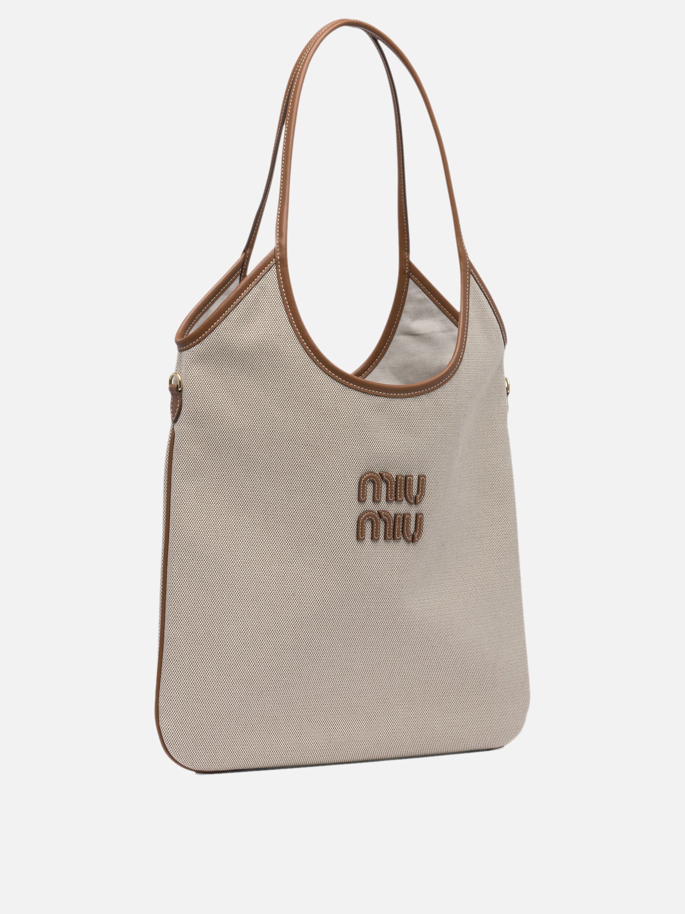 Medium bags 100% cotton 100% calf leather  Beige - Miu Miu Women | PDP | VIETTI Online Store | Zoom-Modal_2

