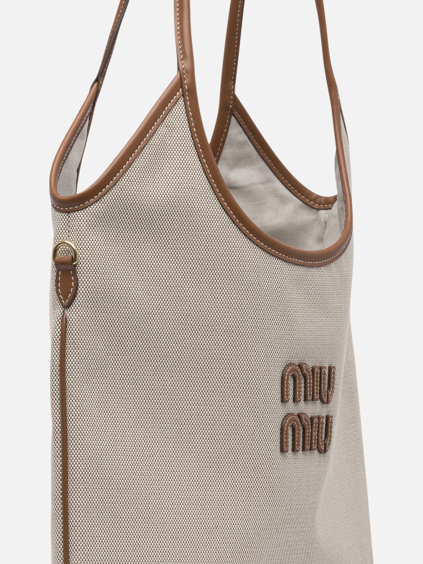 Medium bags 100% cotton 100% calf leather  Beige - Miu Miu Women | PDP | VIETTI Online Store | thumbnail_4