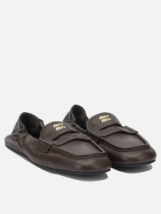 Loafers 100% lamb leather - 100% rubber  Brown - Miu Miu Women | PLP | VIETTI Online Store | 2
