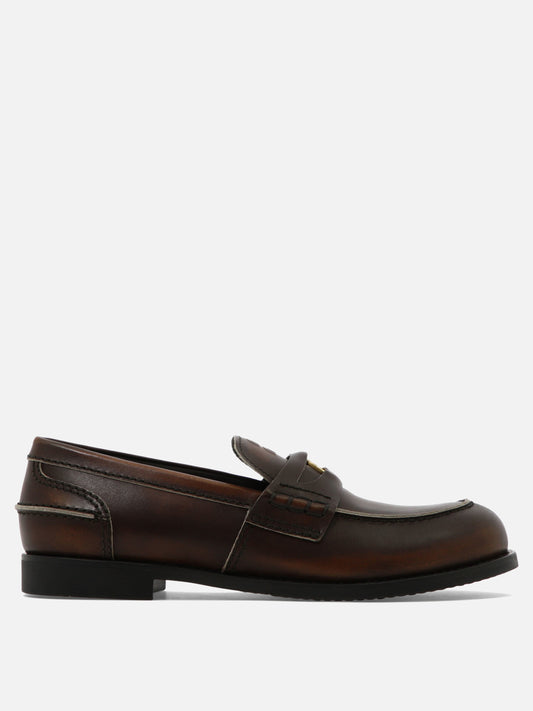 Loafers 100% calf leather  Brown - Miu Miu Women | PLP | VIETTI Online Store 
