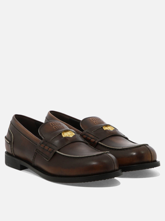 Loafers 100% calf leather  Brown - Miu Miu Women | PLP | VIETTI Online Store | 2
